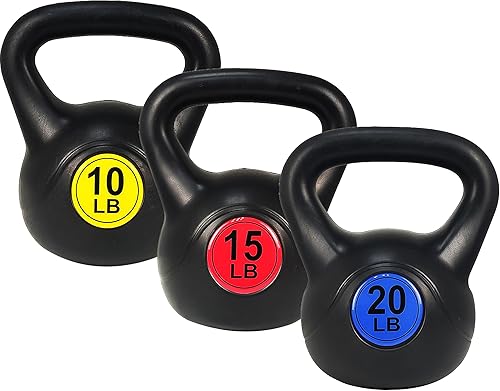 OLIXIS Kettlebell Set, Wide Grip Kettlebell Exercise Fitness Weight Set for Home Gym, Strength Training