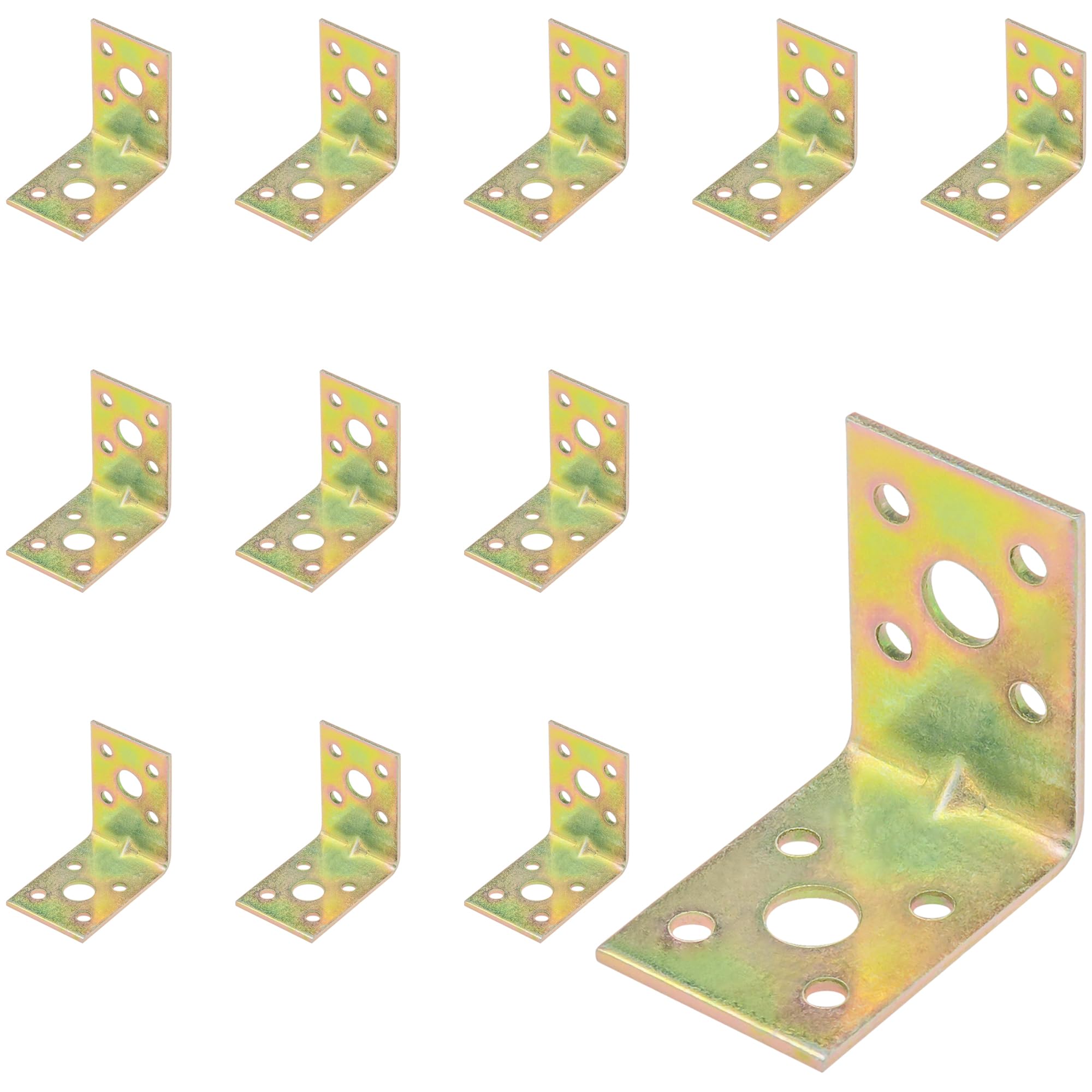Ddhomin Zinc-Coated 12 Pcs Metal Corner Braces,L-Shaped Right Angle Brackets