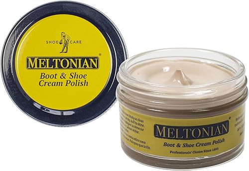 Meltonian - Crema para bolearacondicionar zapatos, botas, bolsos, muebles de cuero, color plata frasco de 1.7 oz