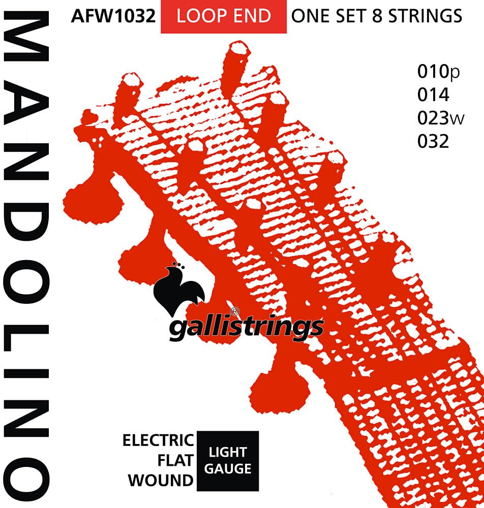 Galli A181 MANDOLIN STRINGS, Flatwound, Light Gauge, .010-.032. Made in Italy.