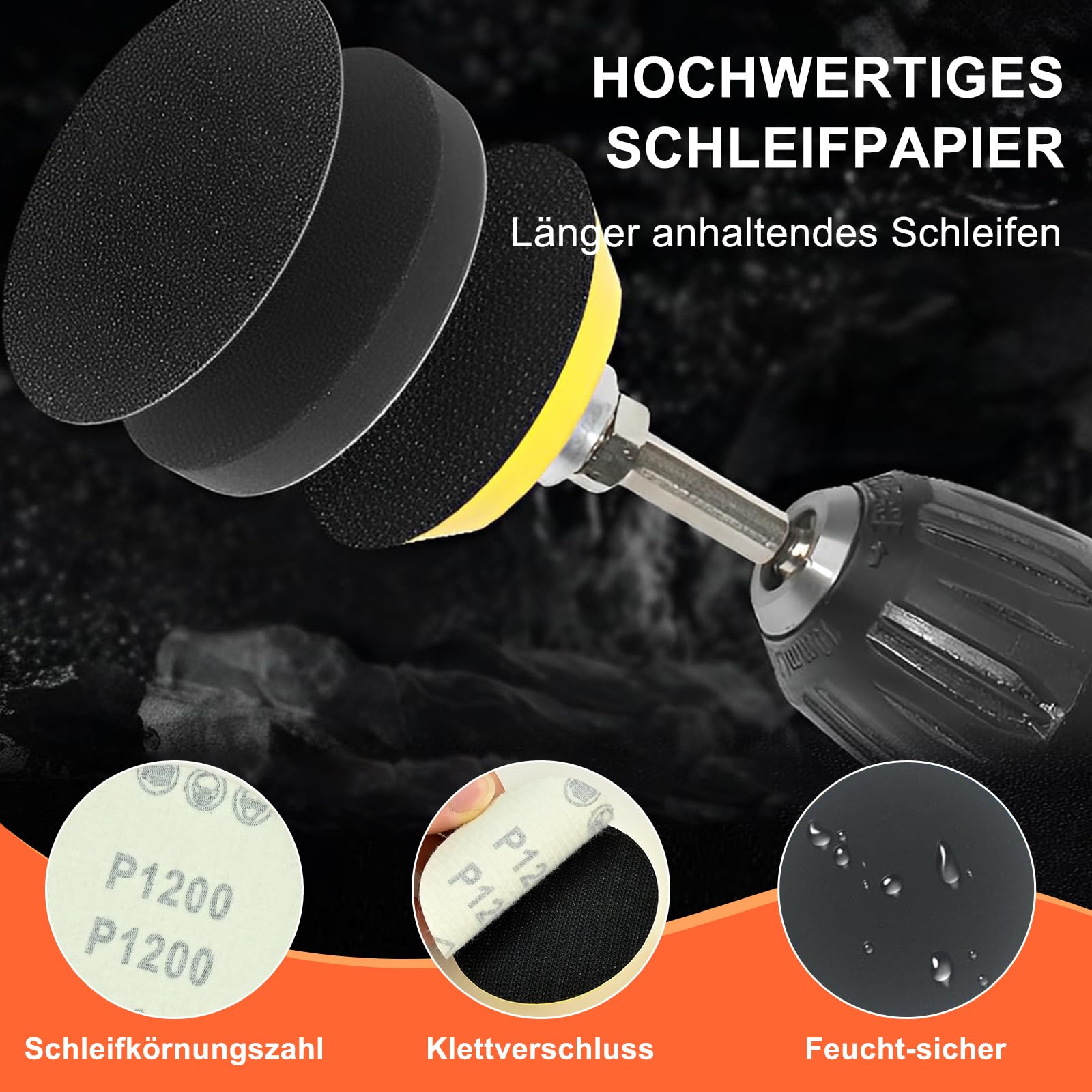 Seconero 143-tlg. Schleifset Für Akkuschrauber - 50mm & 75mm Pads 80-5000 Körnung