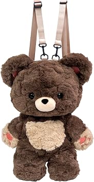 Love Bear Plush Backpack 20 Inch Adorable Brown Teddy Bear Stuffed Animal Backpack with Adjustable Straps Functional Bookbag Perfect for Daily Use, Photoshoots, Decorate and Gifts