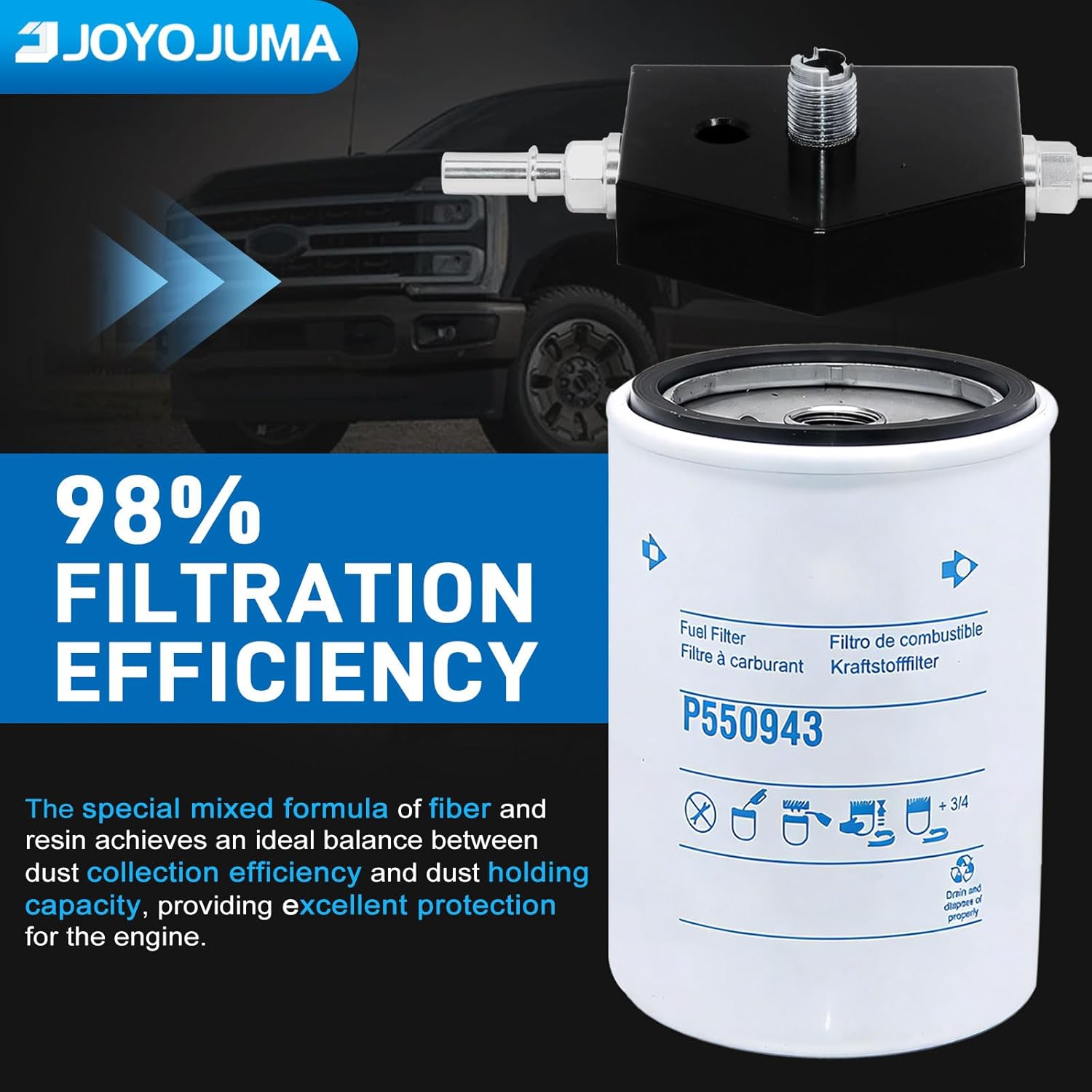 CP4 Disaster Prevention Bypass Kit for 2011-2022 Ford F250 F350 F450 F550 Super Duty 6.7L Powerstroke Diesel, Replaces CP4-6.7F-BP-G2.1 & 7031190, Woven Version Hose Upgrade