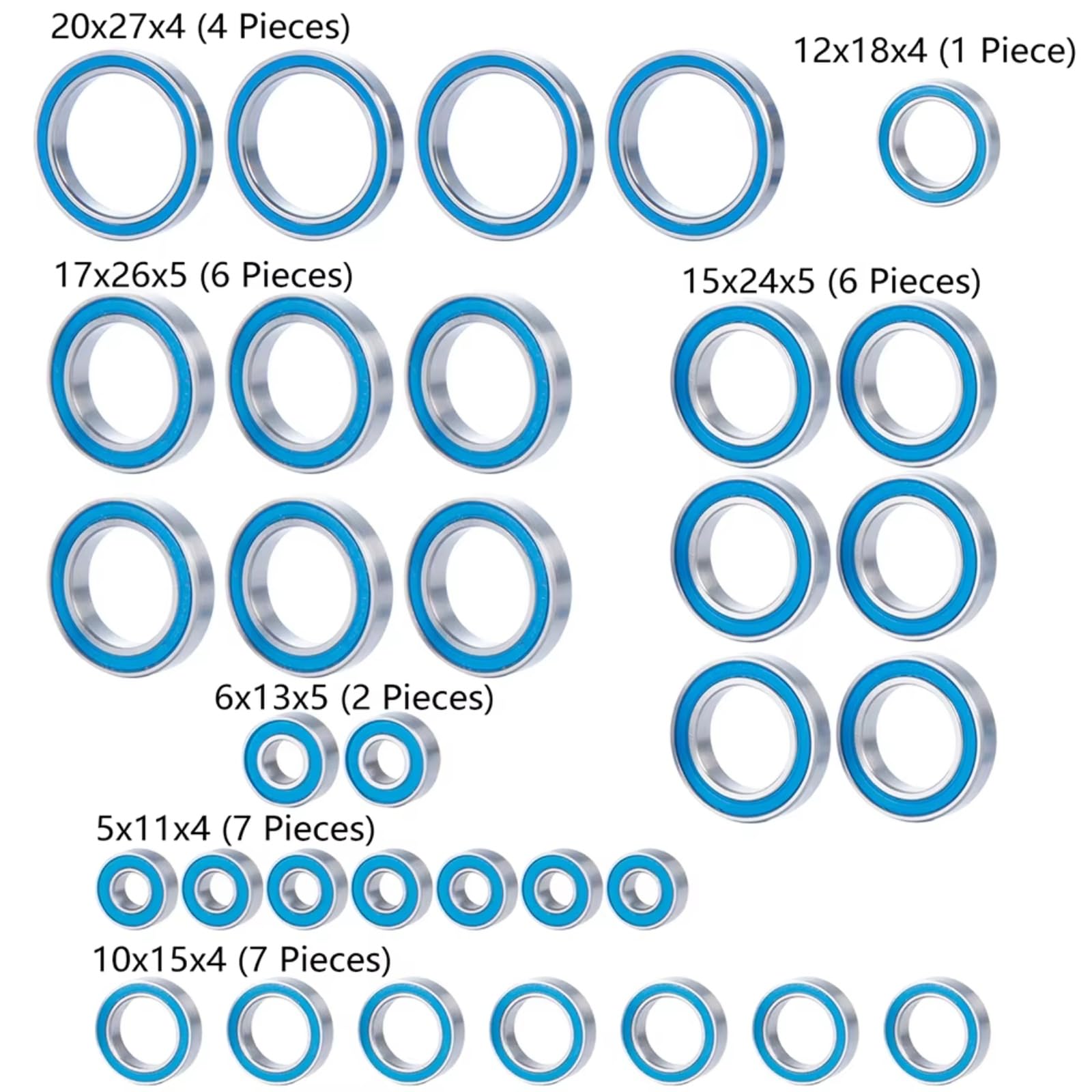 Pour X-Maxx 8S 77086-4 Snap On 1/5 Kit 33 Pièces Moyeux Roue Roulements Étanches Rechange Camions Voitures RC Tout Pour Terrain Accessoire Modélisme Modèles Roulement RC