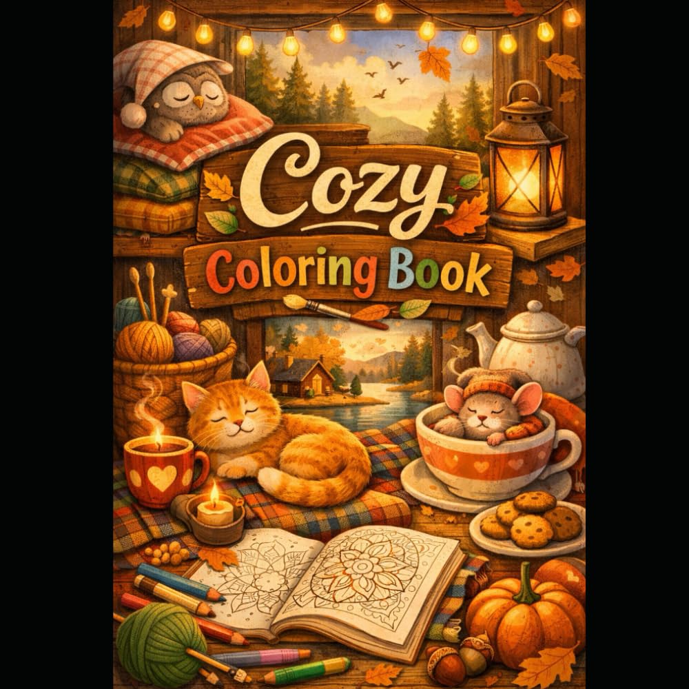 Cozy Coloring Book: A Stress-Relieving Cozy Coloring Book for Kids and Adult...: Relax and Enjoy the Coloring Book