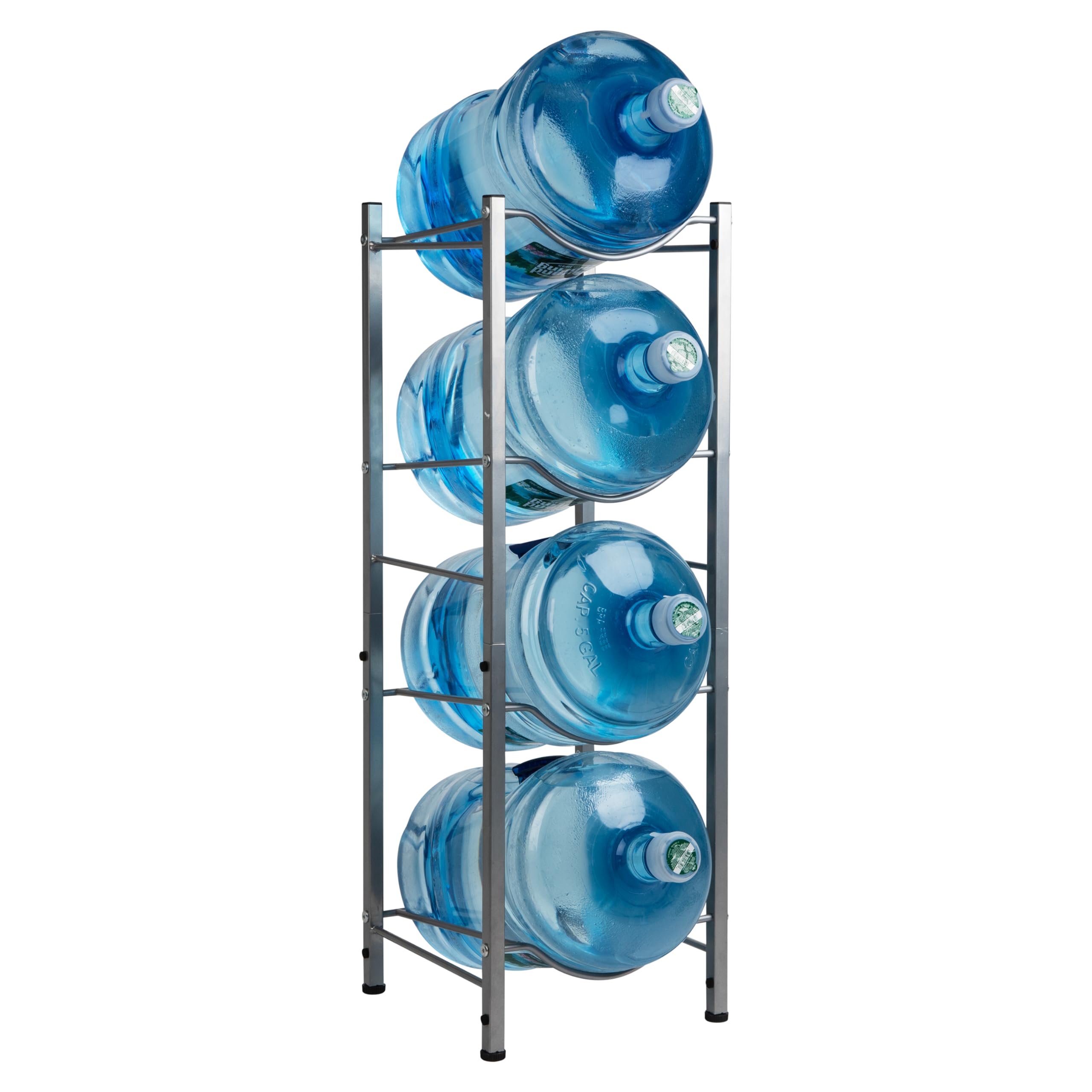 Mind Reader Wasserkrugständer, für vier 1,8 l Krüge, Wasserkühler, Regal, Metall, 34,9 cm L x 34,9 cm B x 104,4 cm H, Silber