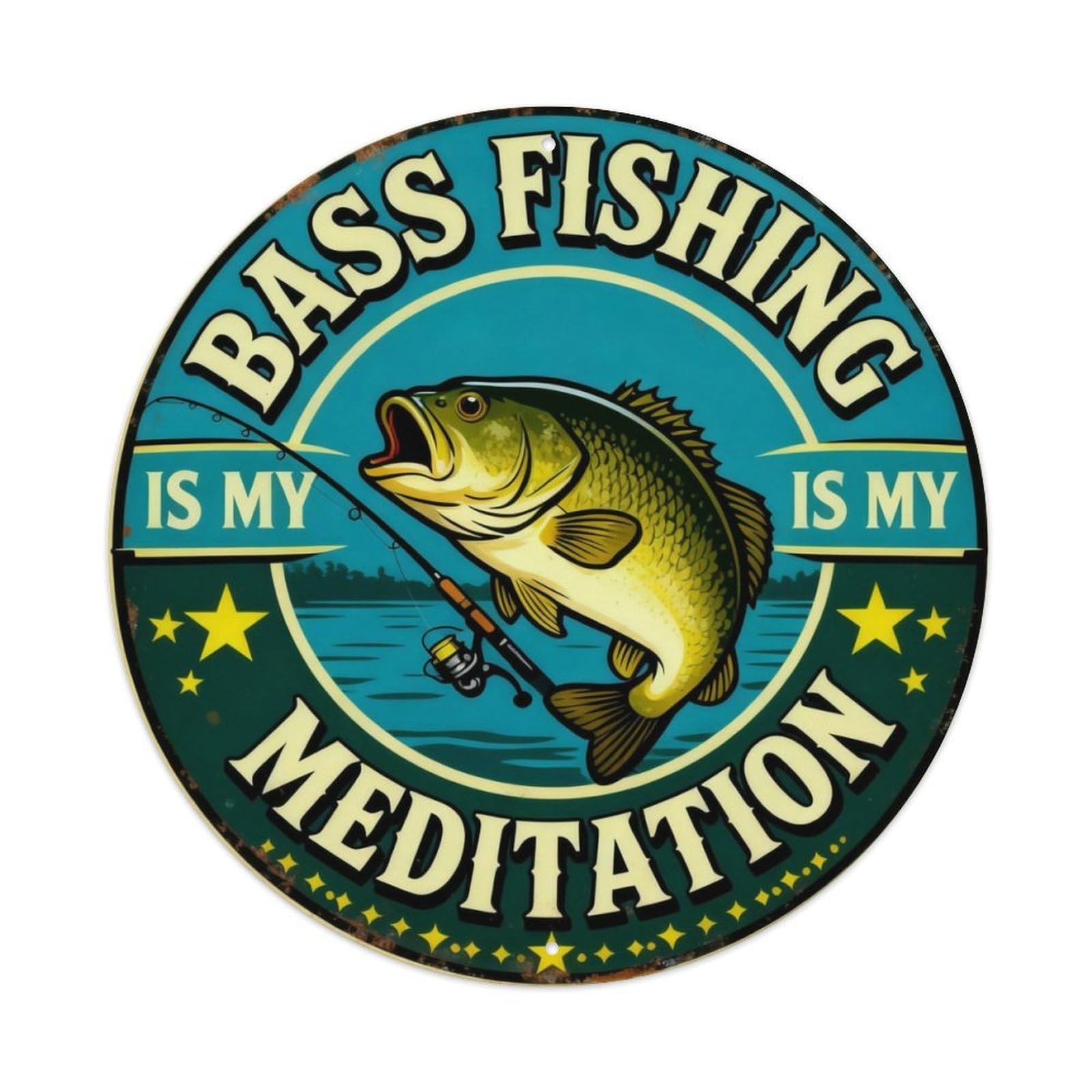 Largemouth Bass Fishing Tin Sign Metal Tin Sign Plaque