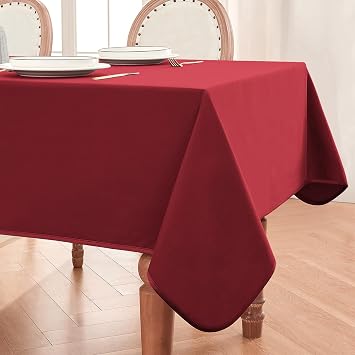 BALCONY & FALCON Rectangle Table Cloth Water Resistant Red 118"x57"