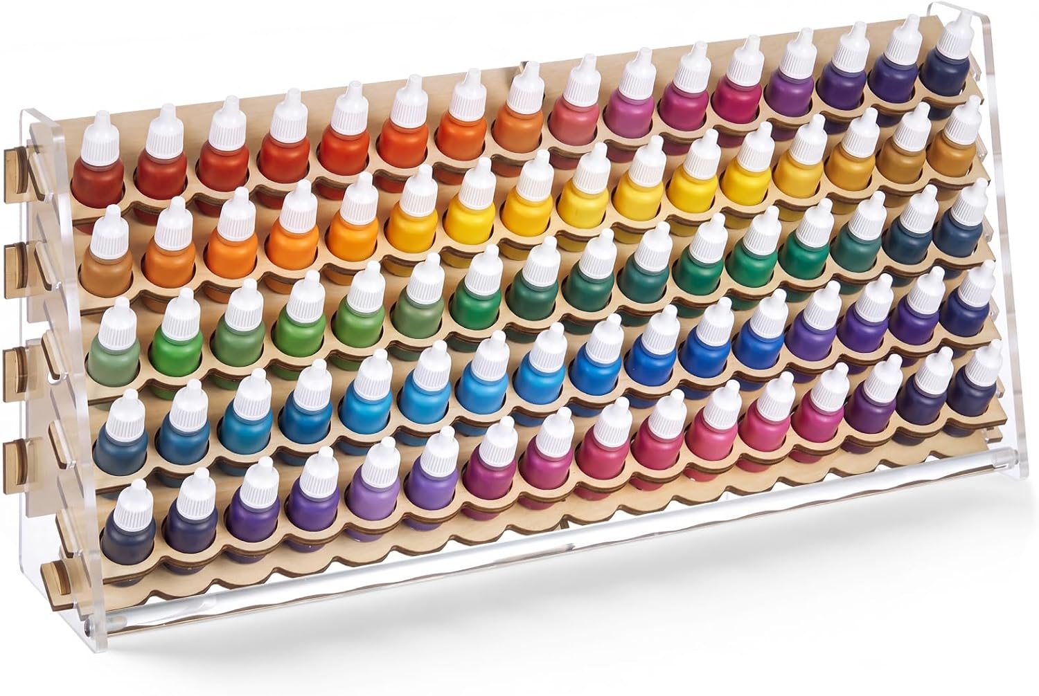 Colingmill 140 Holes Wooden Paint Rack for 2 oz Dropper Bottles