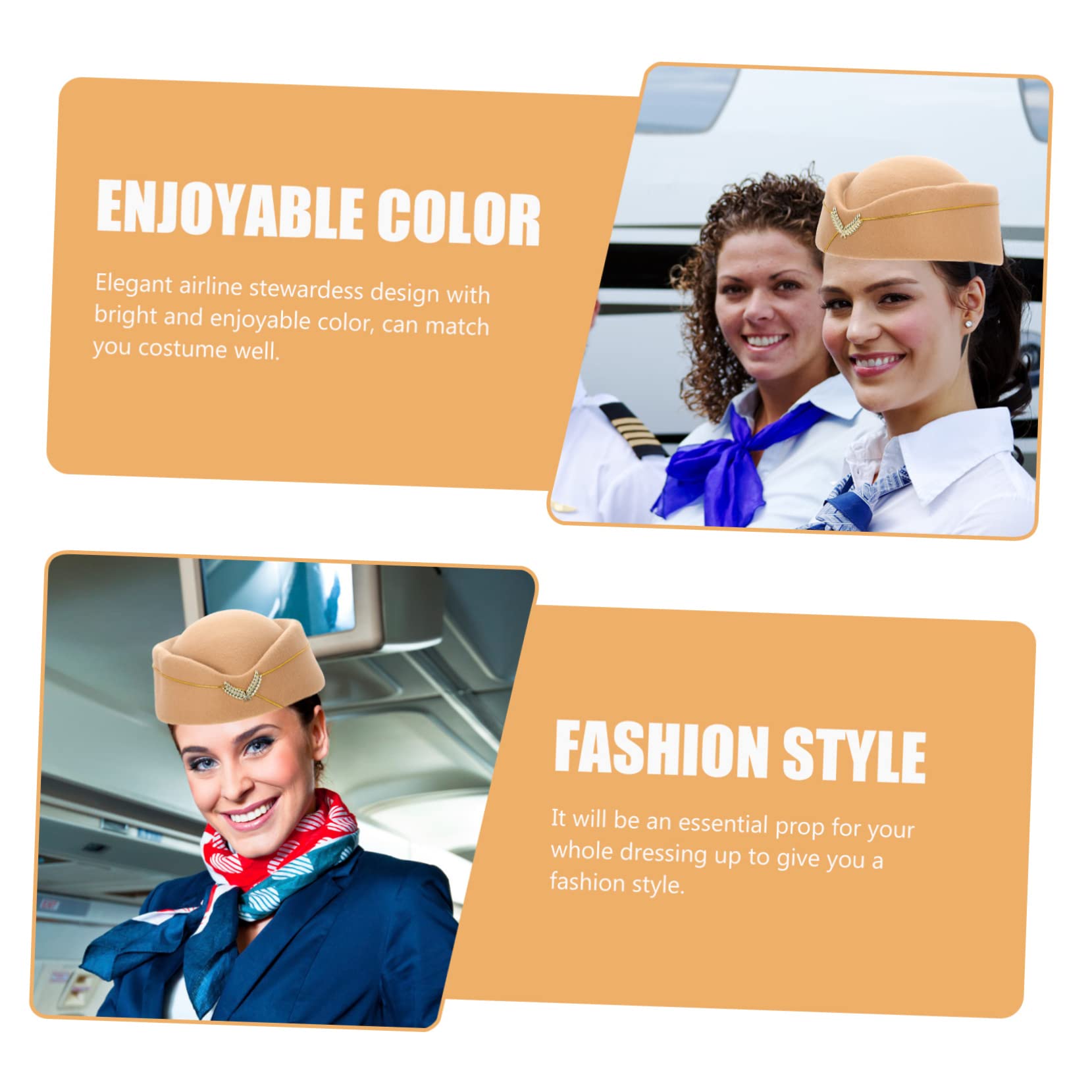 5piezas Sombrero De Azafata Para Disfraces De Aerolínea Accesorio De Cosplay Para Fiestas y Eventos Textura y Confortable