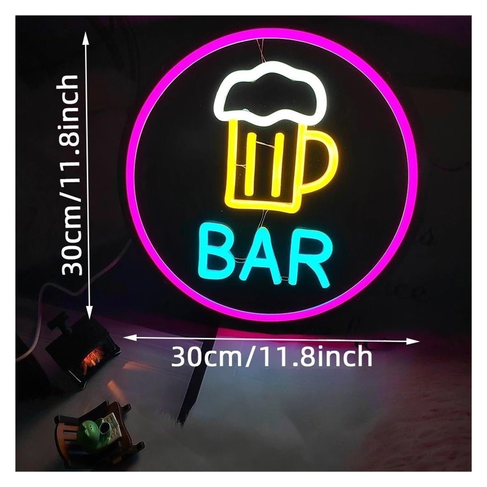 Insegna al Neon Luce Al Neon Per Birreria Alimentata Tramite USB, Luci Al Neon Per Bar Adatte Per Decorazioni Da Parete Per Negozi Feste In Sala Insegne Commerciali 30cmx30cm