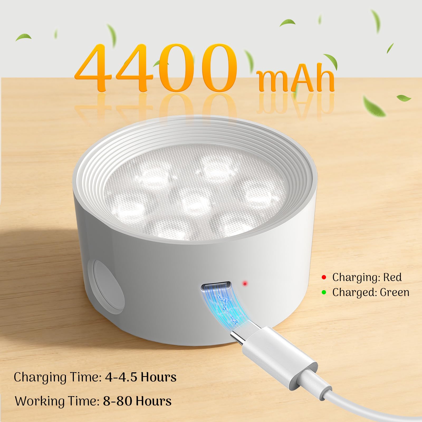 Lamparas Pared Sin Cable 2 Piezas, Aplique Pared Interior Inalámbricos Recargables con Control Remoto y Táctil, 3 Temperaturas Regulables Batería 4400mAh, Rotación Magnética 360° para Dormitorio