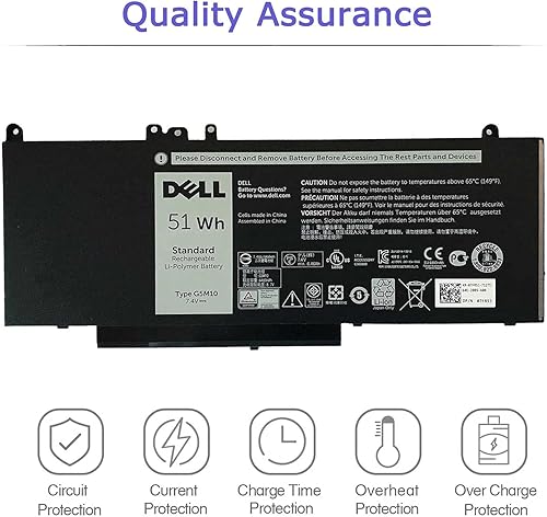 Miniatura 6 de DELL G5M10 - Batería para portátil Dell Latitude 14 E5450 5450 Latitude 15 E5550 5550 Series Notebook G5M10 8V5GX R9XM9 WYJC2 1KY05 451-BBLN