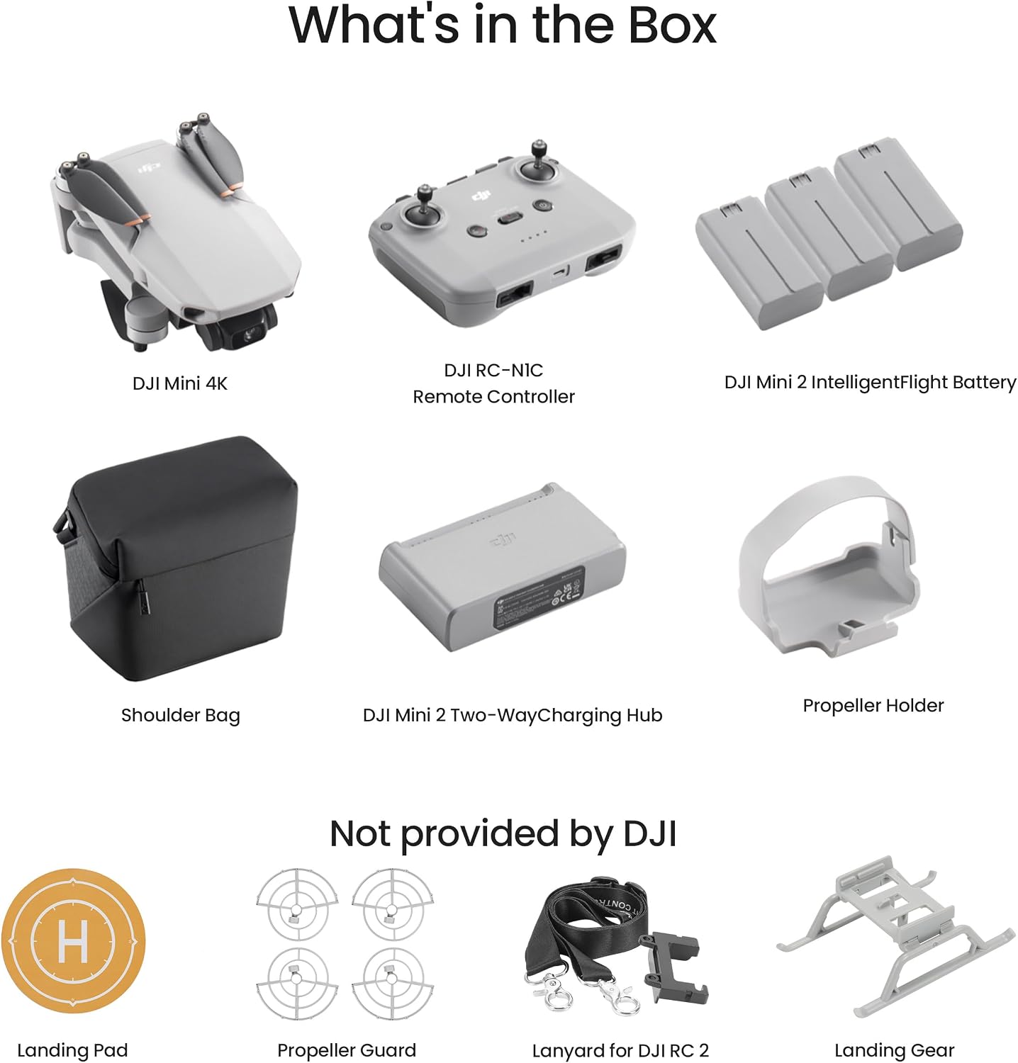 DJI Mini 4K Fly More Combo, Drone with 4K UHD Camera for Adults,3 Batteries for 93-Min Max Flight Time.Lanyard, Landing Pad, Landing Gear, Propeller Guard