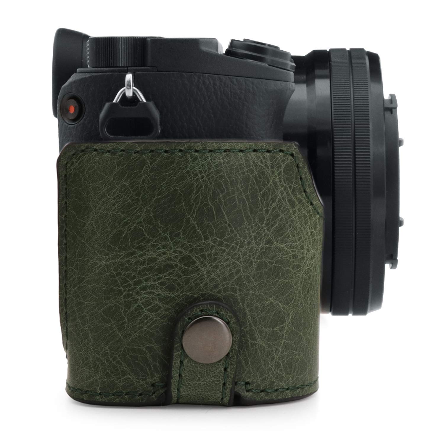 MegaGear Ever Ready Genuine Leather Camera Half Case Compatible with Sony Alpha A6100, A6400