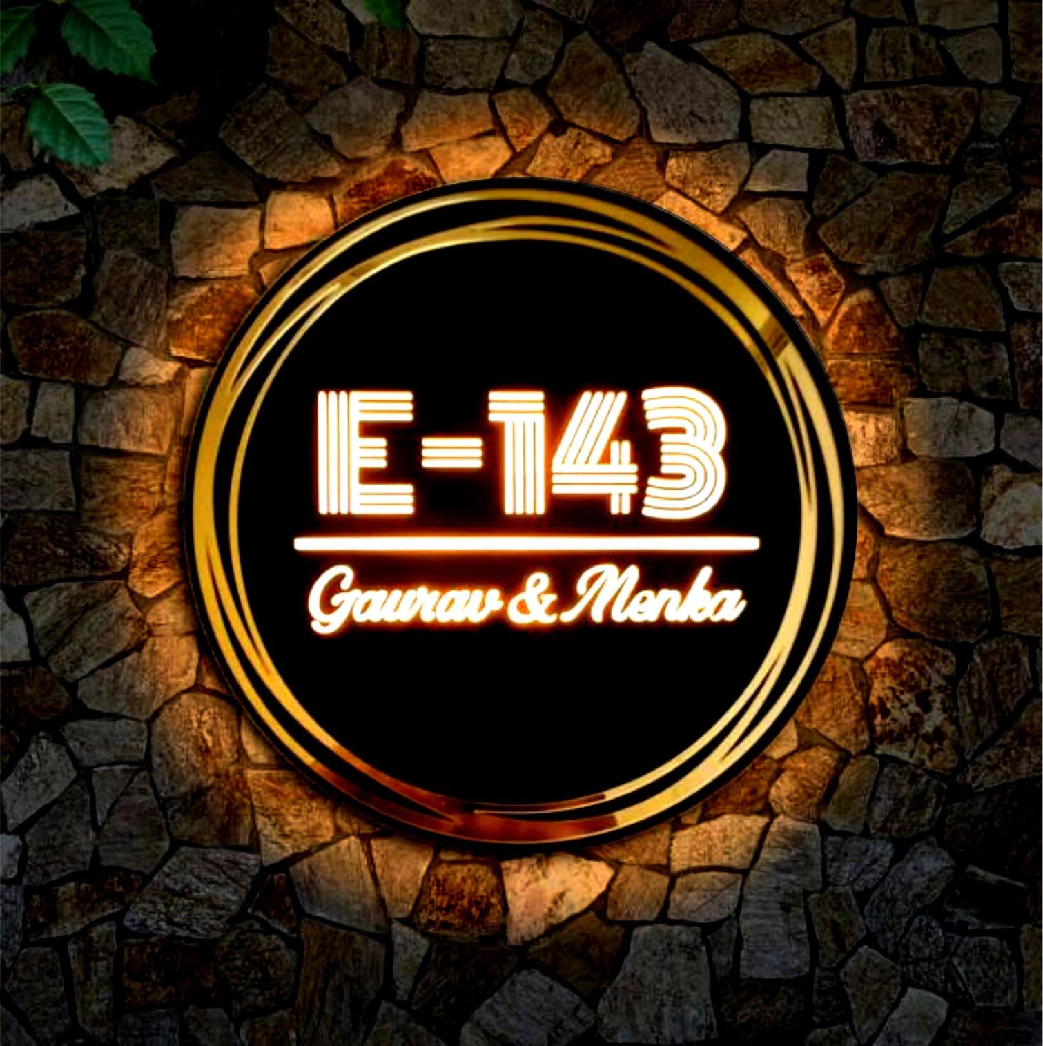 ZOCI VOCI Personalized Name Plate for Home Entrance Outdoor - Acrylic Body, Waterproof | Designer Door Plates for Flat, Bungalow & Apartment - Customized (12 INCH DIA, Infinity Radiance)