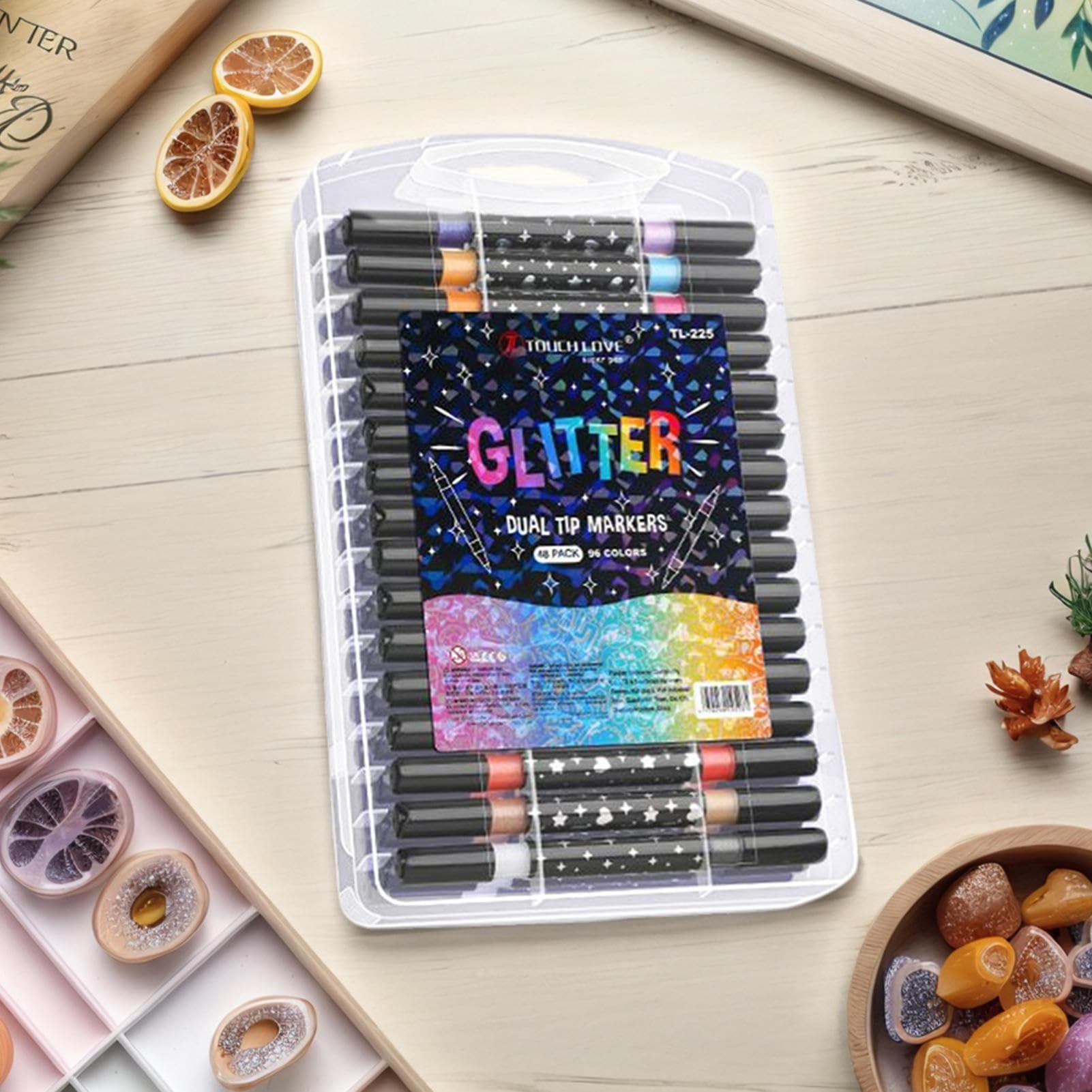 Pennarelli a Vernice Glitter Penne Artistiche a Doppia Punta