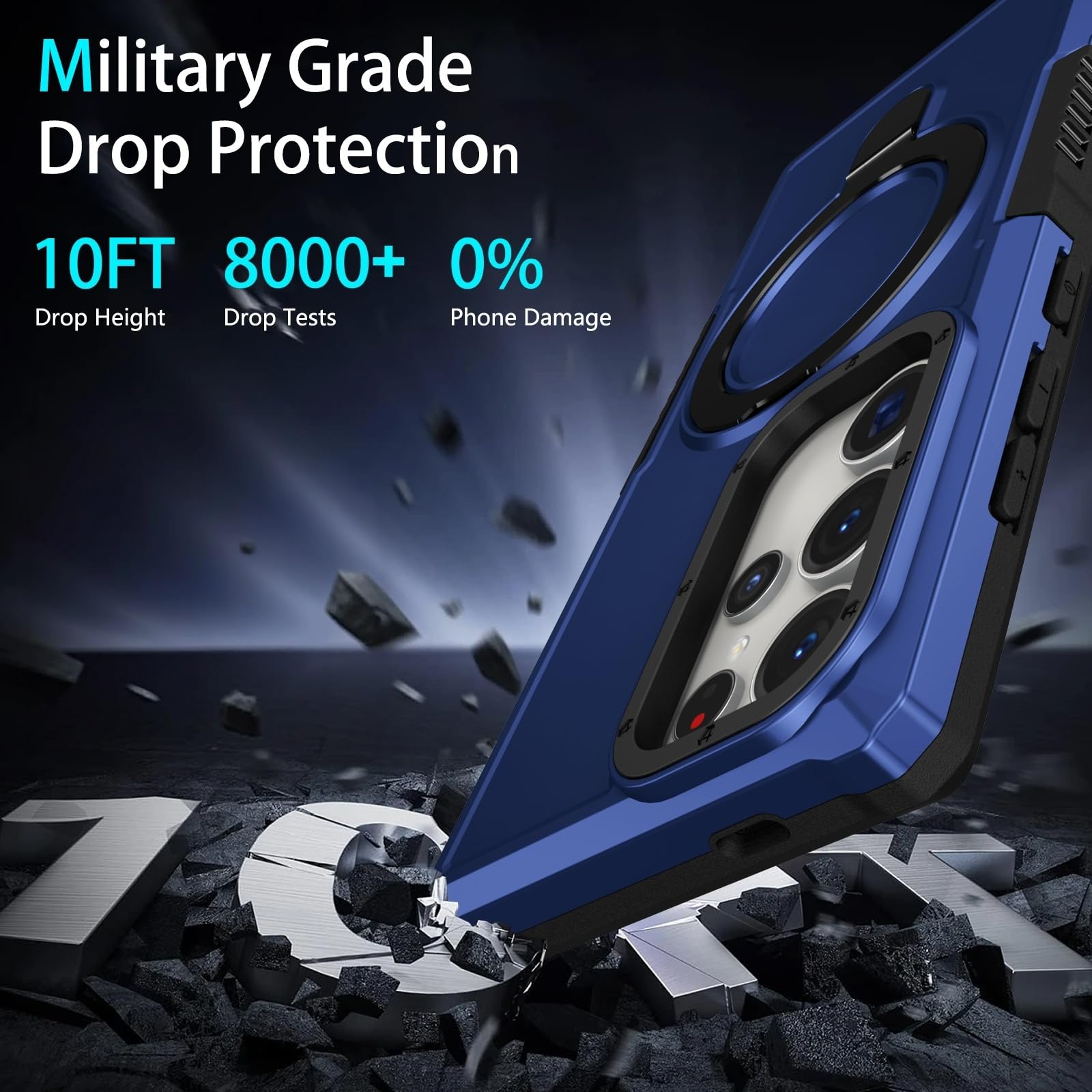 Custodia protettiva di lusso per Samsung Galaxy S26 S25 S24 S23 S22 S21 S20 Note 20 Ultra Plus Fe F12 con anello di supporto, lente scorrevole e supporto (per Galaxy S23 Ultra/BL)