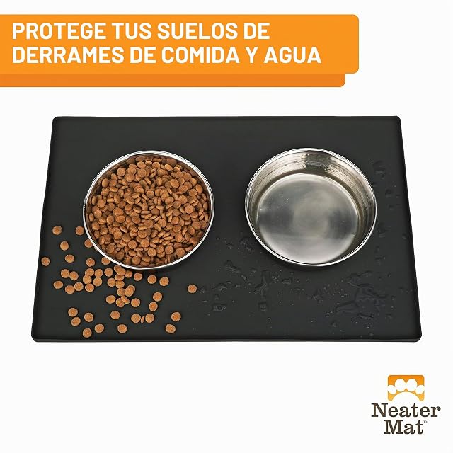 Foto 2 de 8 de Neater Pet Brands Neater Mat - Tapete de Silicona Impermeable para Cuencos para Mascotas, Protege los Suelos…