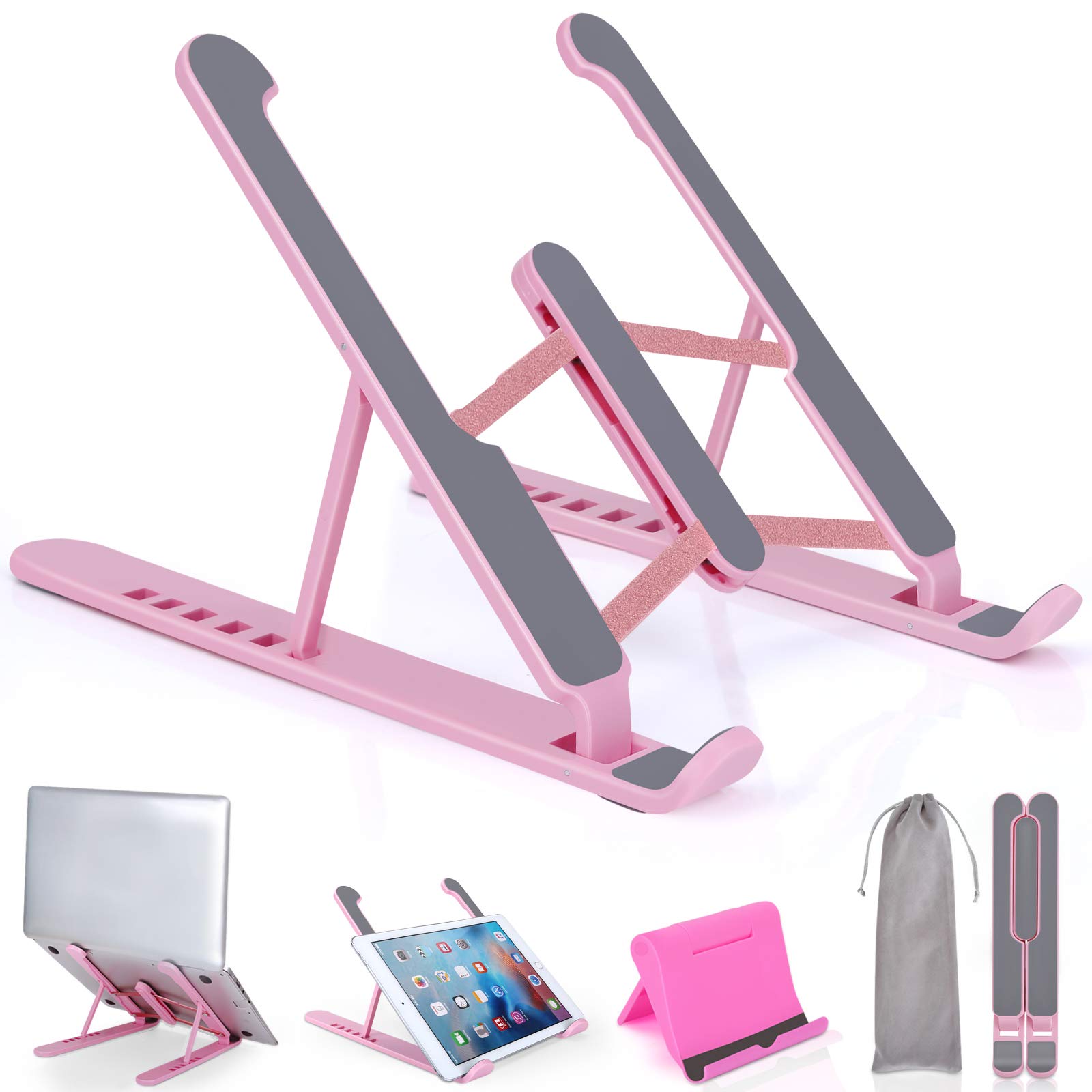 pidien Portable Laptop Stand, Adjustable Laptop Holder Riser Computer Stand for Desk Notebook Stand Mount