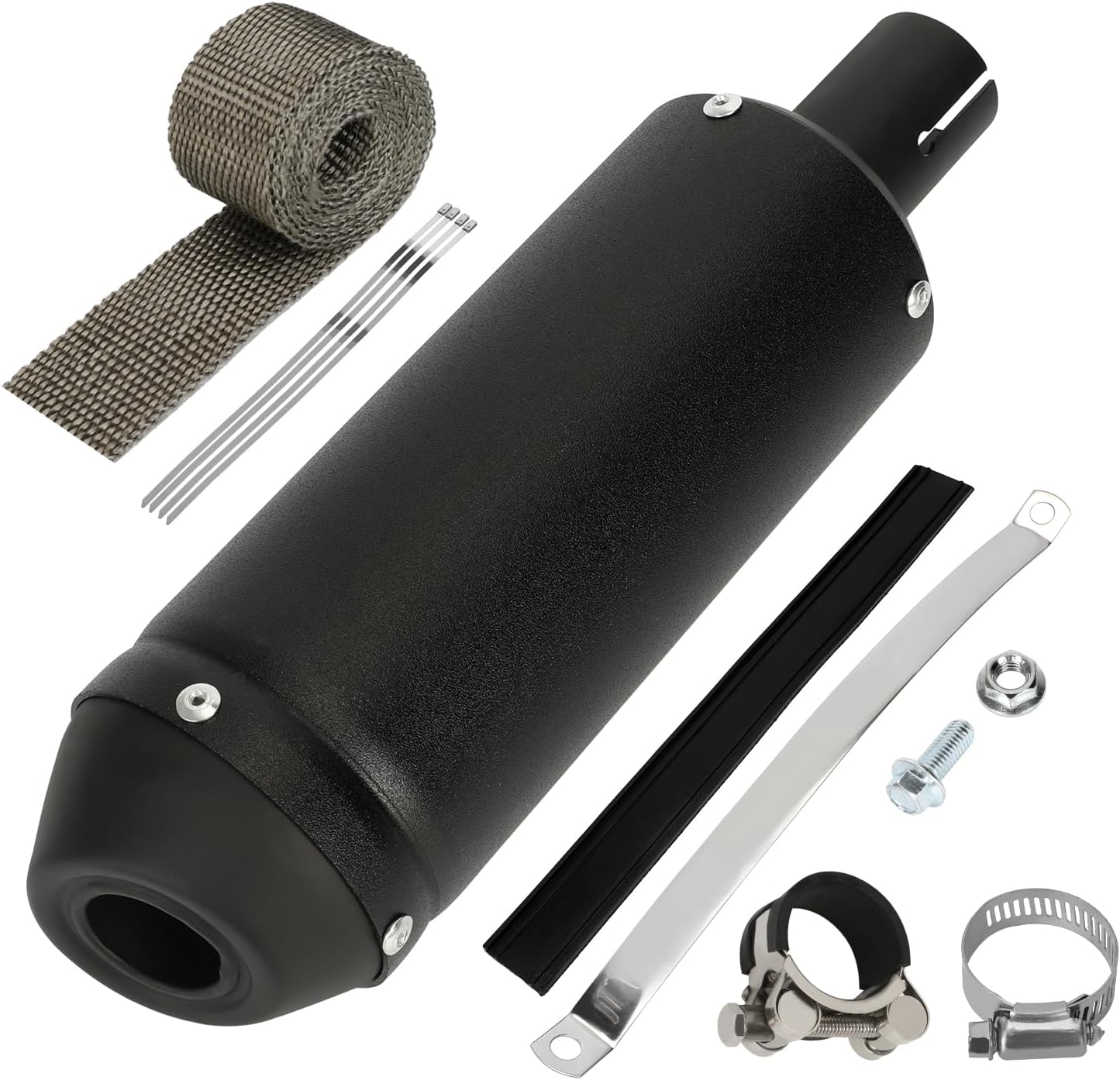 1.1'' 28mm Exhaust Muffler Pipe Kit Compatible with 125cc 110cc 90cc 50cc Dirt Bike CRF50 SSR Tao tao Coolster Apollo, Universal Motorcycle Slip on Muffler for ATV Mini Bike Quad 4 Wheeler