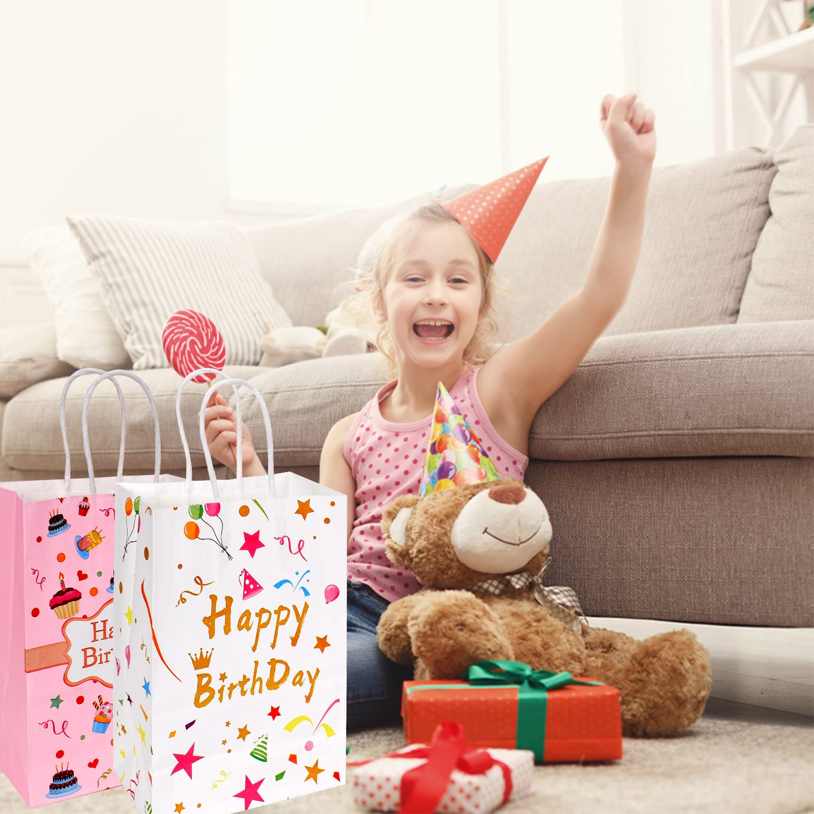 Lot De 80 Cadeaux Anniversaire Enfants Avec Bracelets, Porte-clés, Sacs Et Autocollants