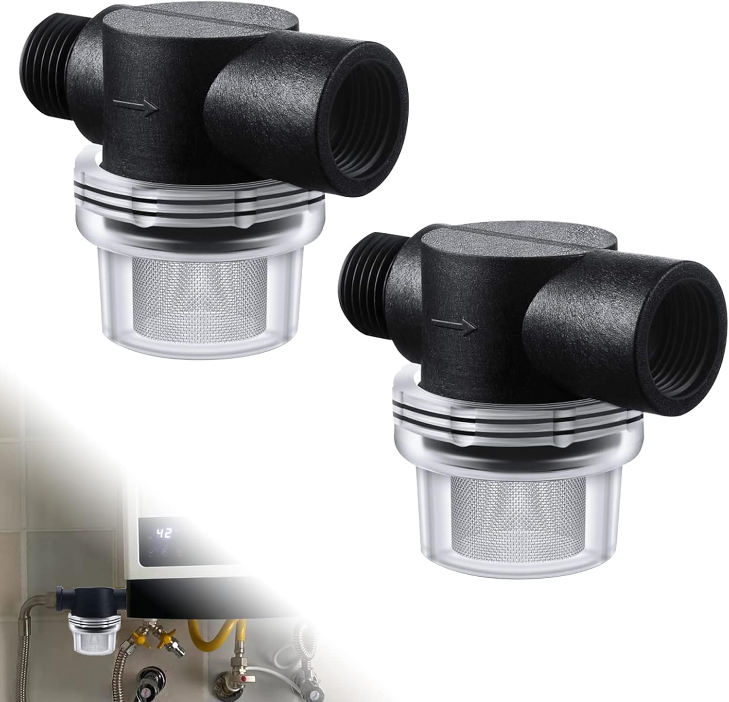 TwistOn Pipe Water Pump Strainer 2 PCS RV Water Filter RV