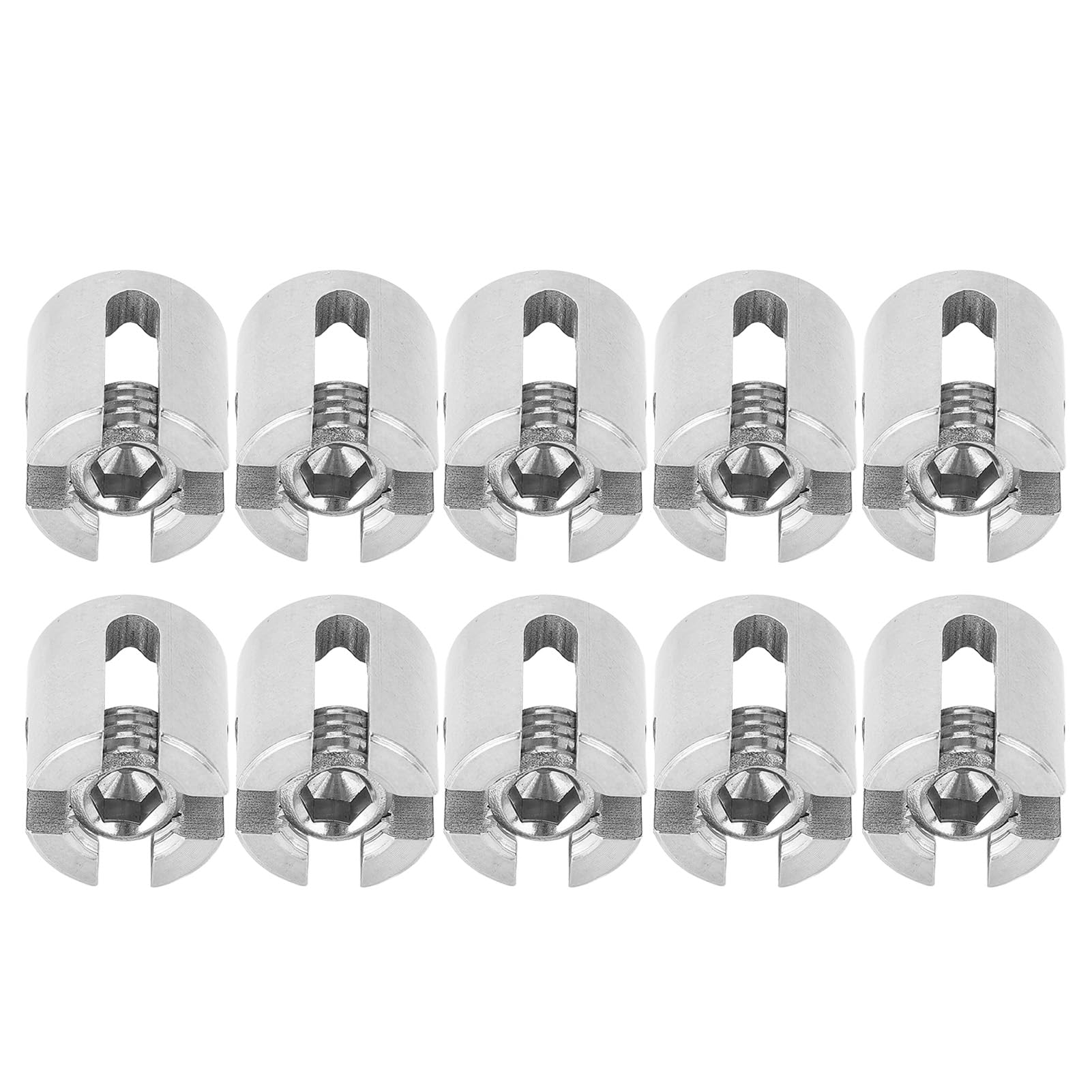 Akozon Morsetto per Cavo Incrociato 10 Pezzi Morsetto per Ringhiera in Filo di Acciaio Inossidabile per Interni Ed Esterni (M12 5 mm)