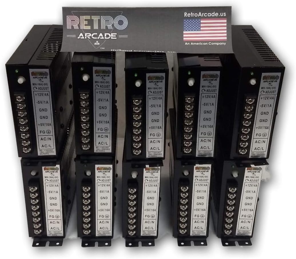16A Arcade Switching Power Supply - 110W, 110-220V, Arcade Game Monitor. 10 Pack