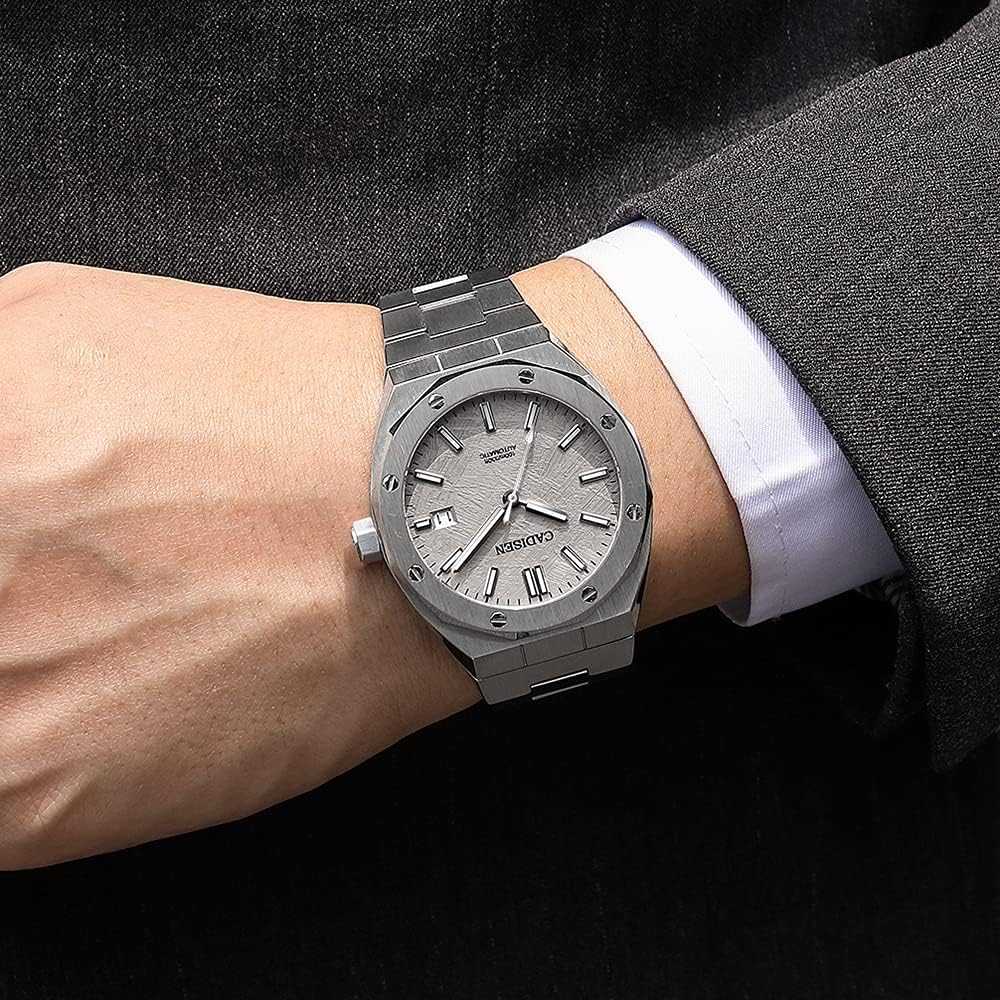 Cadisen - Orologio automatico da uomo in vetro zaffiro, impermeabile fino a 100 m, orologio da polso Cadisen - Orologio automatico da uomo in vetro zaffiro, impermeabile fino a 100 m, orologio da polso