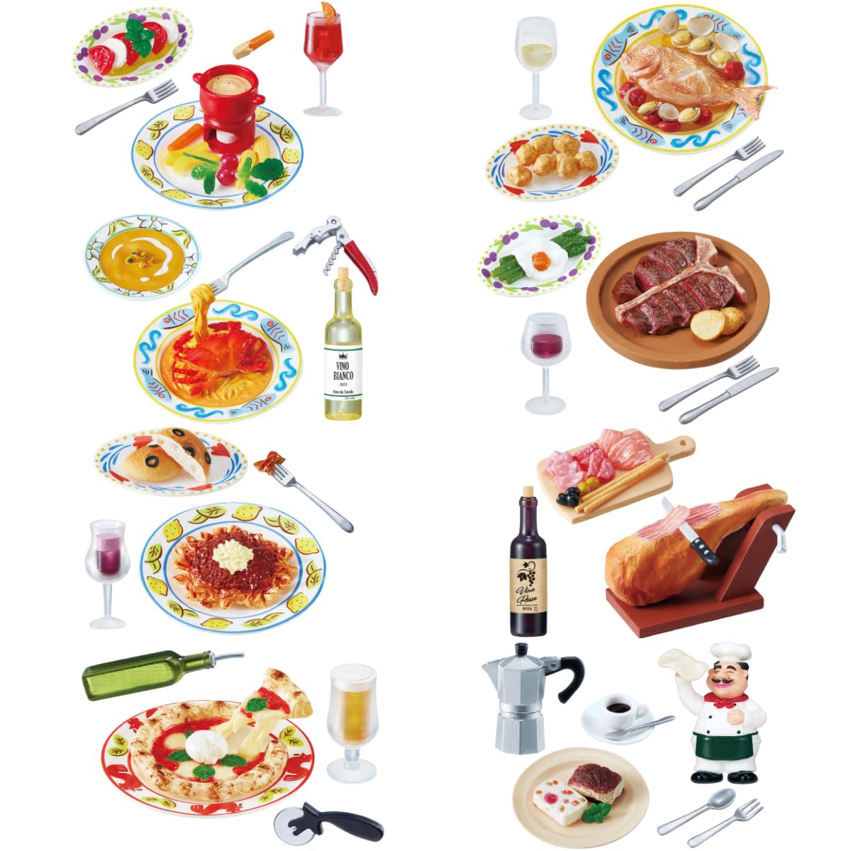 Re-ment Petit Sample Series Small Street Corner Trattoria, 1 Box, Approx. H 4.5 x W 2.8 x D 2.0 inches (115 x 70 x 50 mm), PVC, ABS