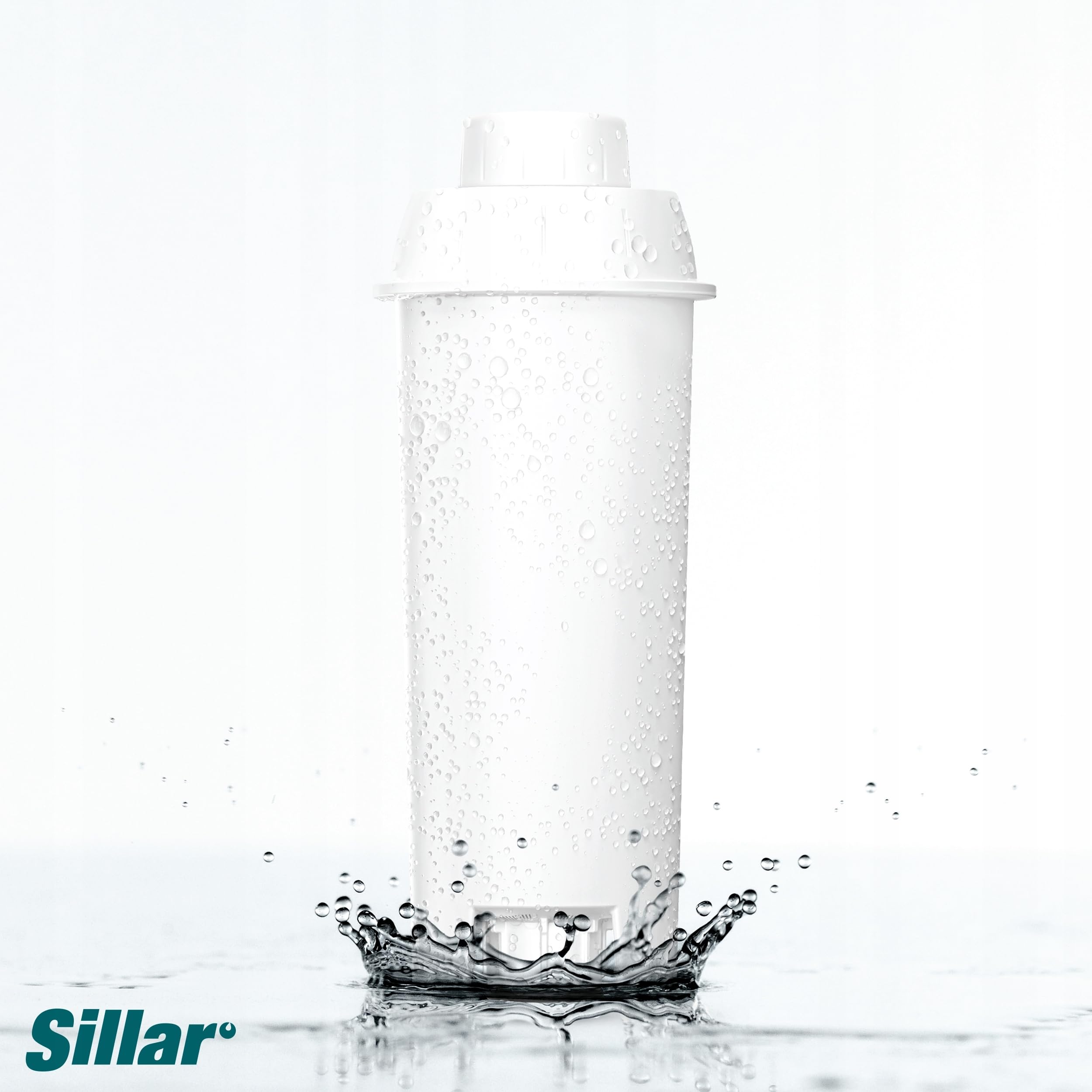 Sillar Set da 8x Filtro Acqua per Macchine da Caffè Delonghi DLSC002, SER3017 & 5513292811 - Compatibile con le Serie ECAM, ESAM, ETAM | Adatto a Dinamica, PimaDonna | Cartucce a Carbone Attivo