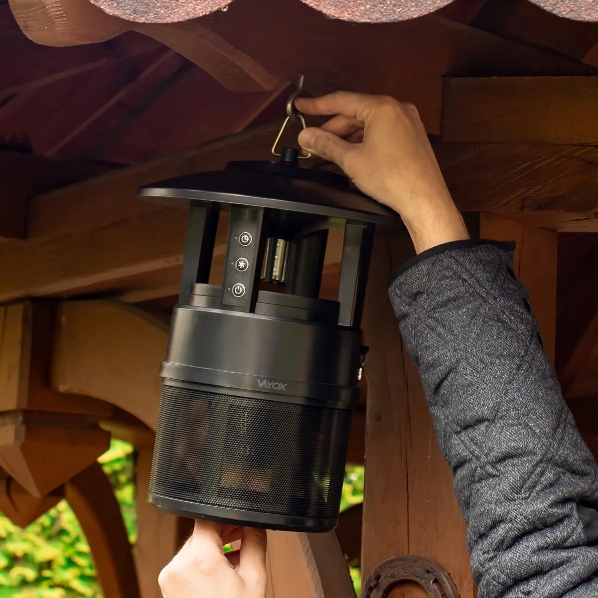 Vayox insektenvernichter elektrisch mit Saugventilator Insektenlampe UV | Gegen Mücken, Fliegen, Gnitzen. elektrische fliegenfalle & insektenschutz. IPX4, Touch-Panel, Timer, ohne Chemie