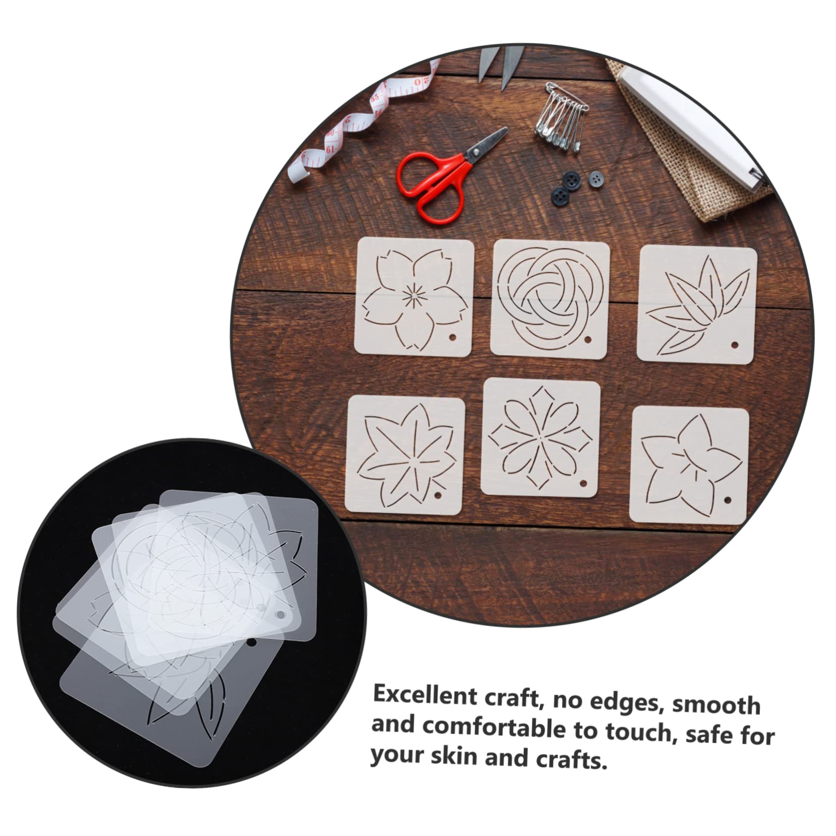 STOBOK 18piezas Plantillas De Acolchado Acrílico Para Bordado y Costura De Herramientas De Manualidades Diseños Reutilizables Para Patchwork y Acolchado
