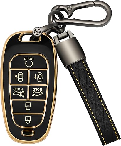 COTIYBOK Funda para llavero Hyundai con llavero de TPU de alta calidad, funda protectora de 360 grados para Hyundai Sonata Santa fe Tucson 2019 2020