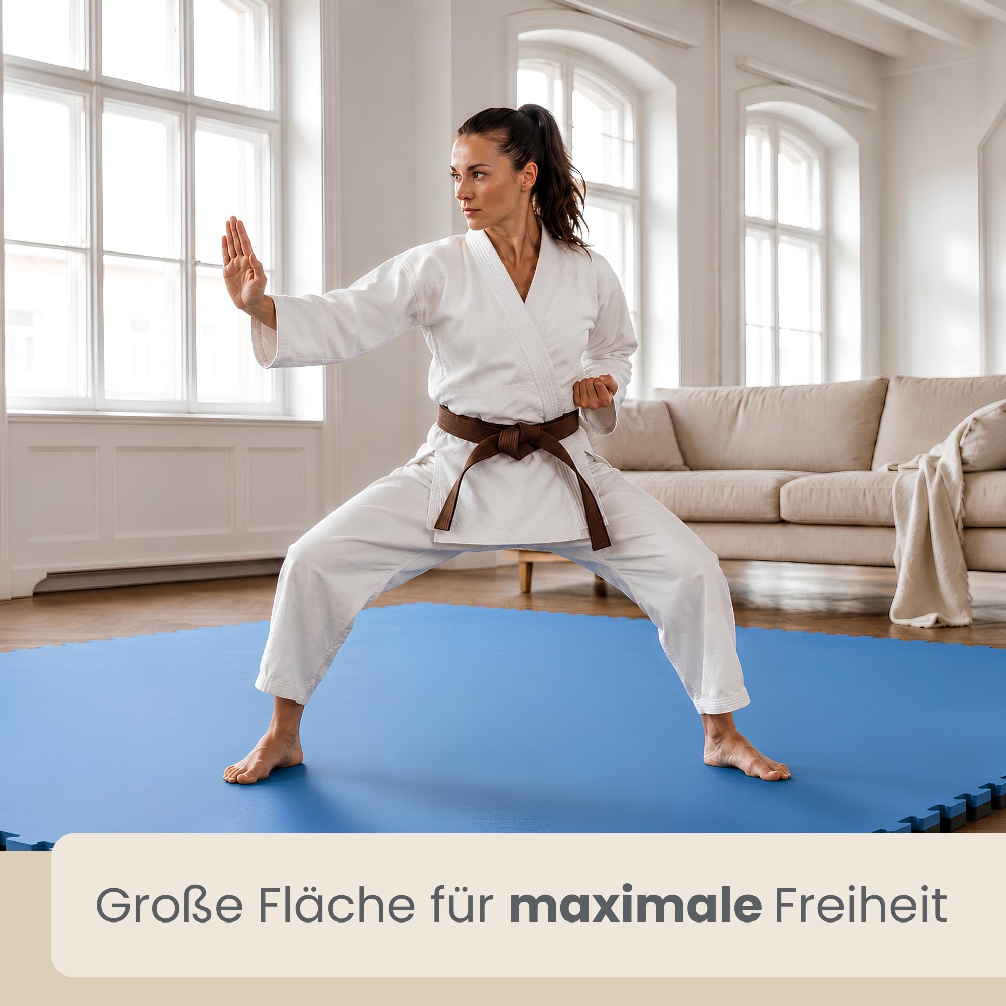 EYEPOWER EVA Kampfsportmatte 90x90x4 cm - zweifarbige dicke Turnmatte Fitness Sport Matte Fitnessraum - große Puzzlematte Fitnessmatte Sportmatte Bodenmatte - Matte für Sport Homegym