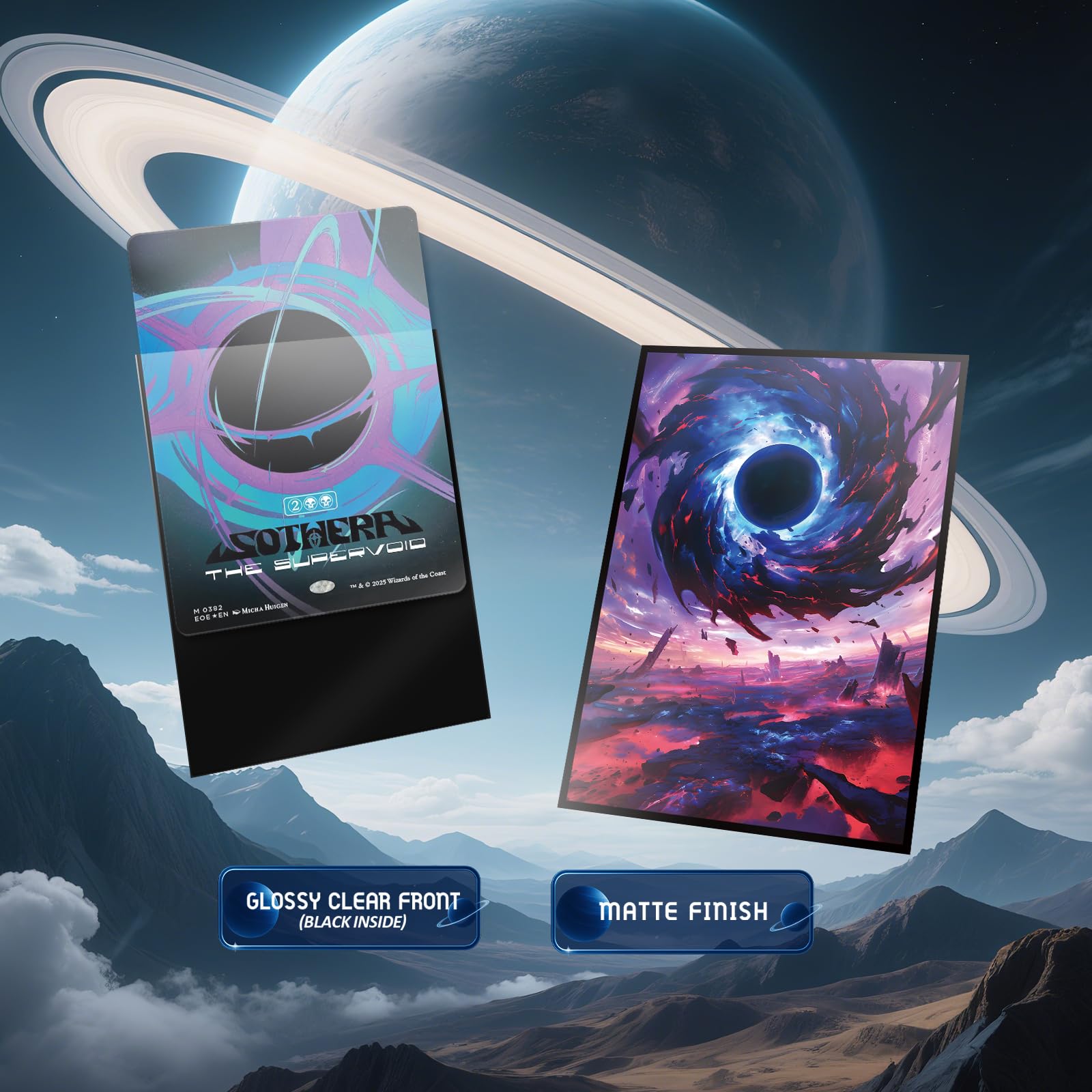 Amazon.com: MTG Card Sleeves - Black Hole Damnation - Ultra Clear Front &  Matte Finish Back, 100 Count Standard Size Matte Art Sleeve for Magic The  Gathering : Toys & Games