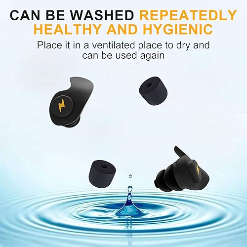 Miniatura 8 de Tapones para los oídos para dormir con cancelación de ruido, 6 pares de tapones de silicona cómodos con bloqueo de sonido, tapones para los oídos