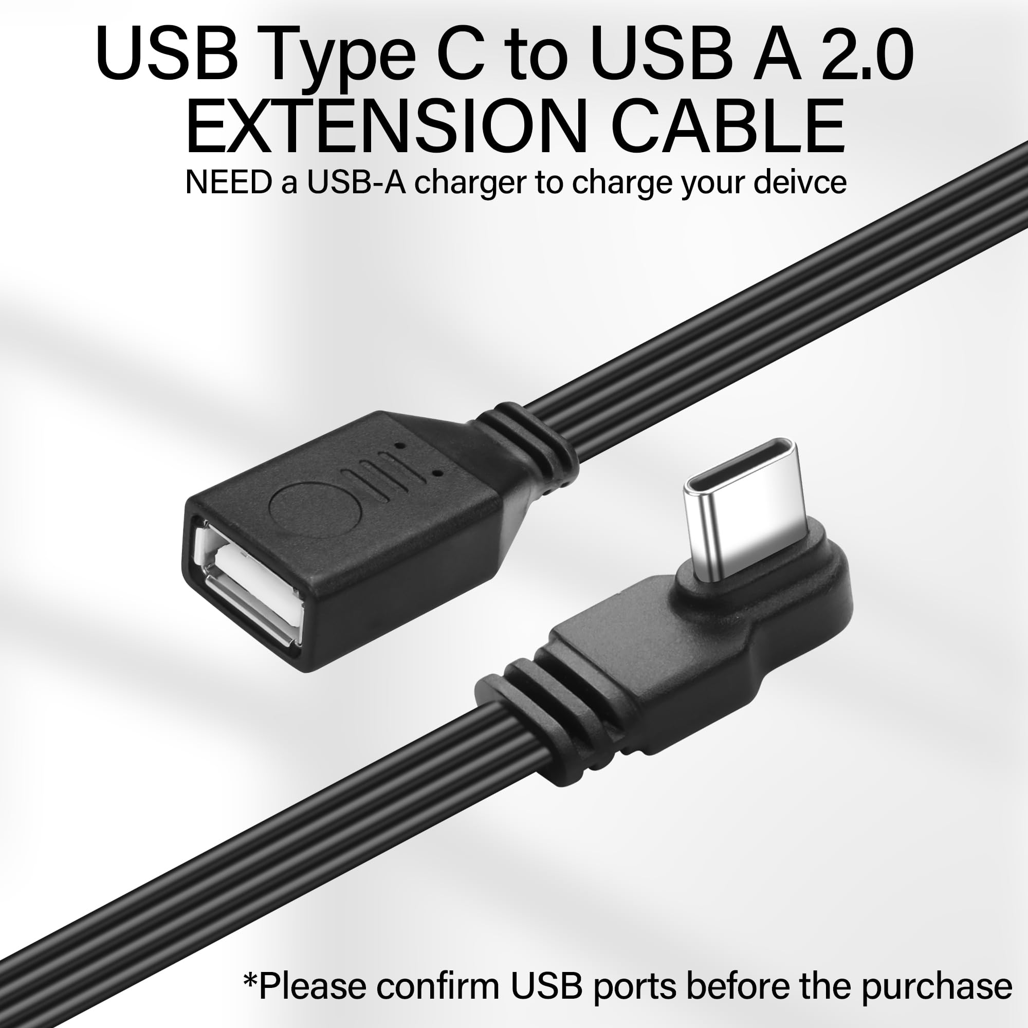 Cavo USB C piatto in silicone con connettore ad angolo