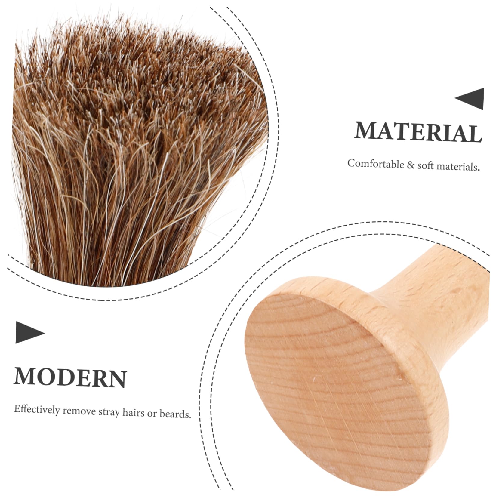 TOVINANNA Hair Cutting Brush Duster Barber Dust Brush for Cleaning Hair Salon Shave Brush Neck Duster Manual Shaving Brush Barber Brush Handle