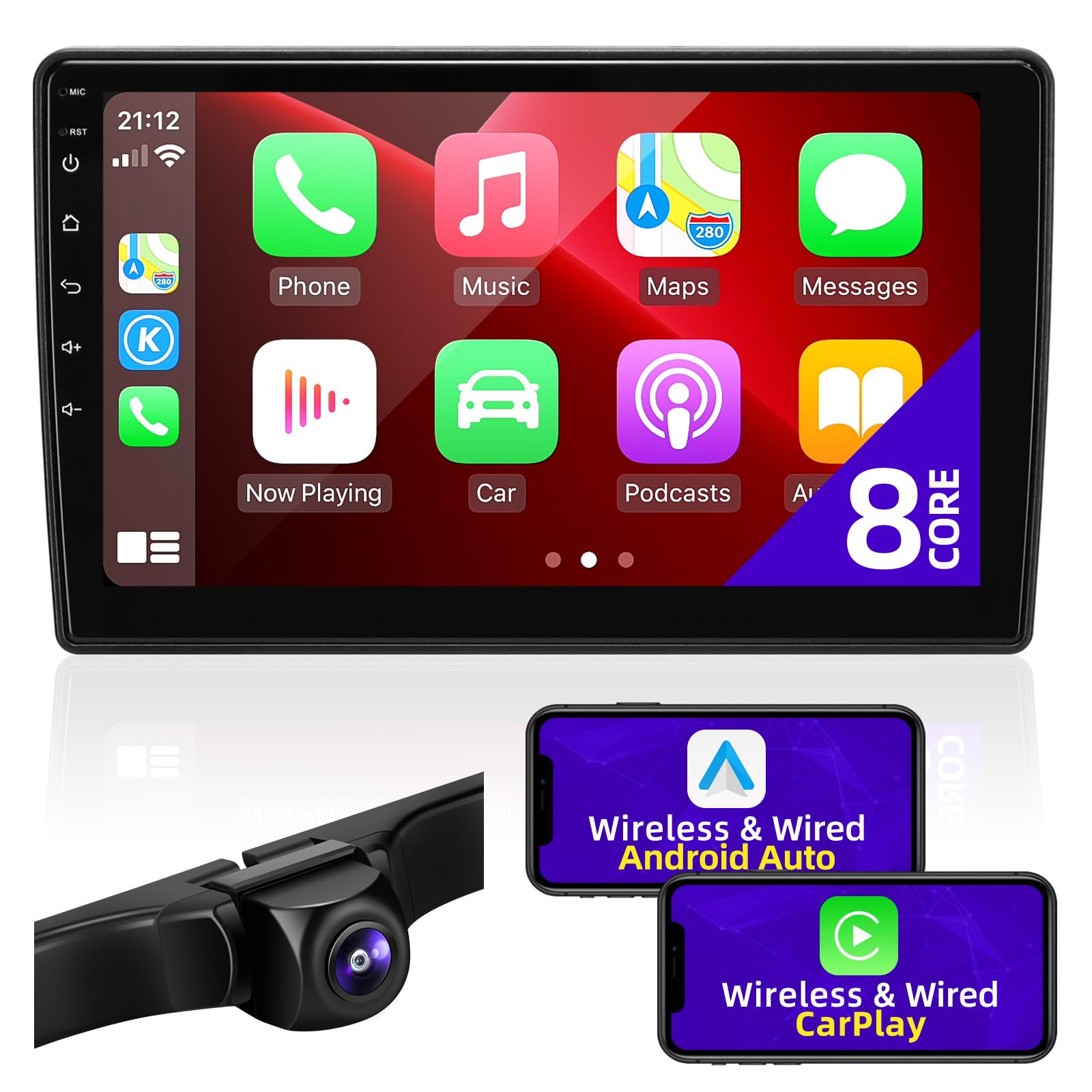 for Chevy Silverado Suburban Tahoe GMC Sierra Yukon 2007-2013 Radio Compatible with Wireless Carplay Android Auto 10" Touchscreen Car Stereo Navigation Bluetooth GPS FM AM WiFi 8core Head Unit-image-30
