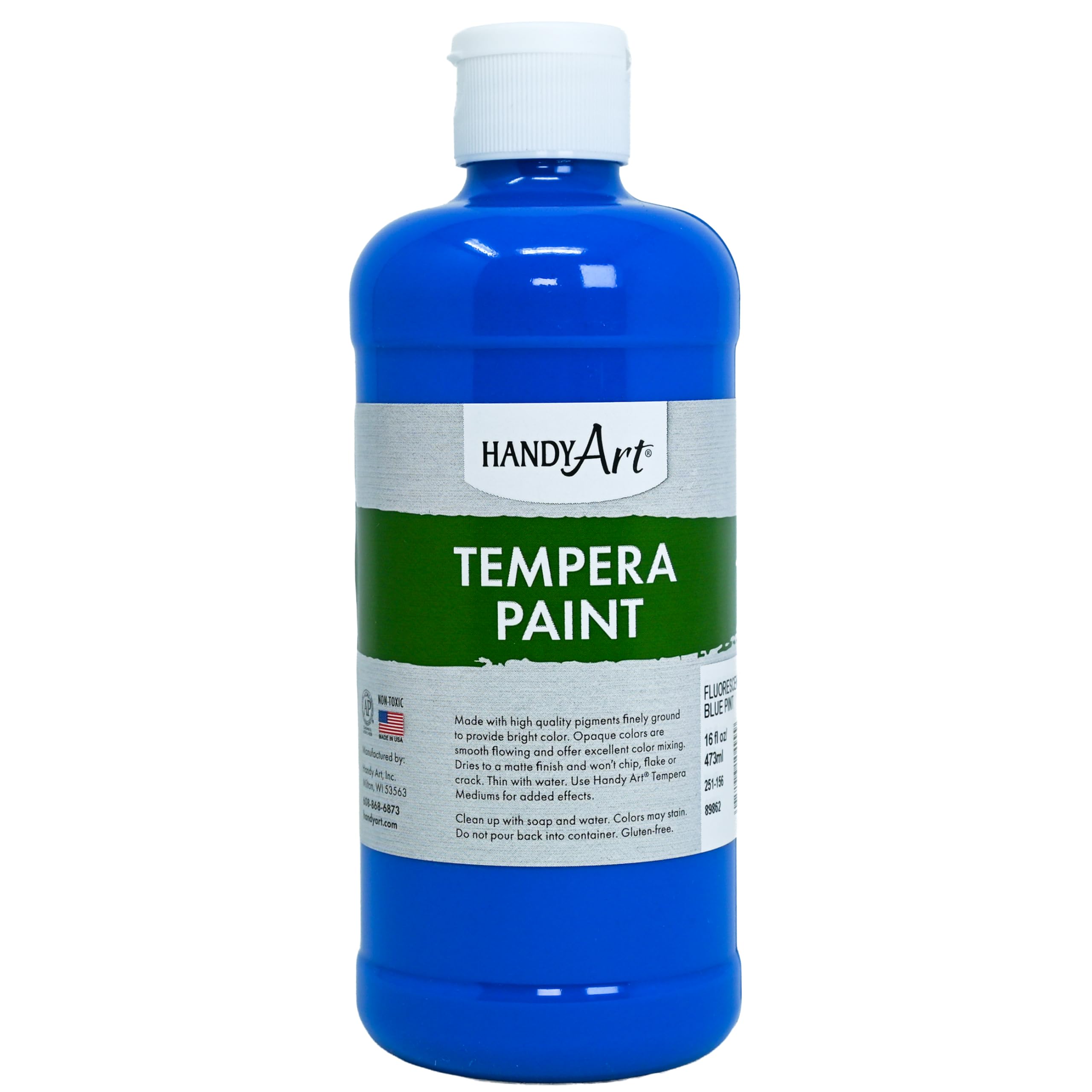 Handy Art Premium Tempera Paint, Blue, 16 oz Pint Bottle — view 9
