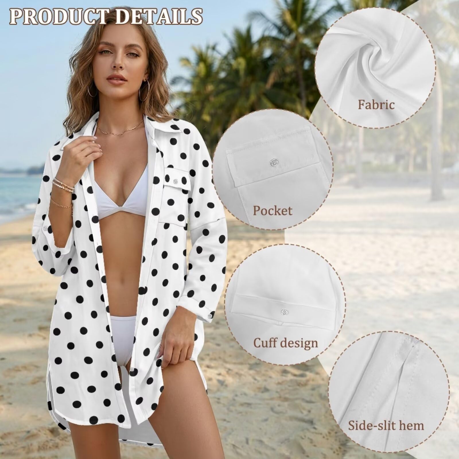 Camisa de playa para mujer, para verano, traje de baño, vestido de playa con hombros caídos, ropa de centro turístico