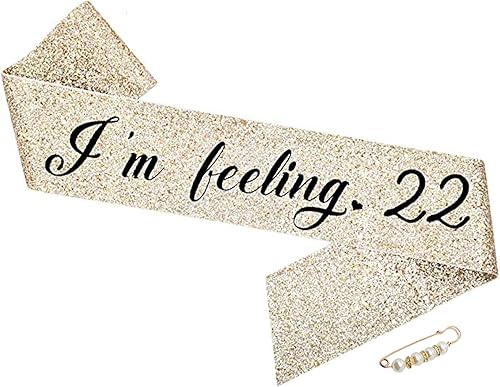 Miniatura 1 de I'm Feeling - Banda de 22 cumpleaños - Suministros para fiesta de cumpleaños 22 - Fabulosa banda de satén para suministros de fiesta de 22