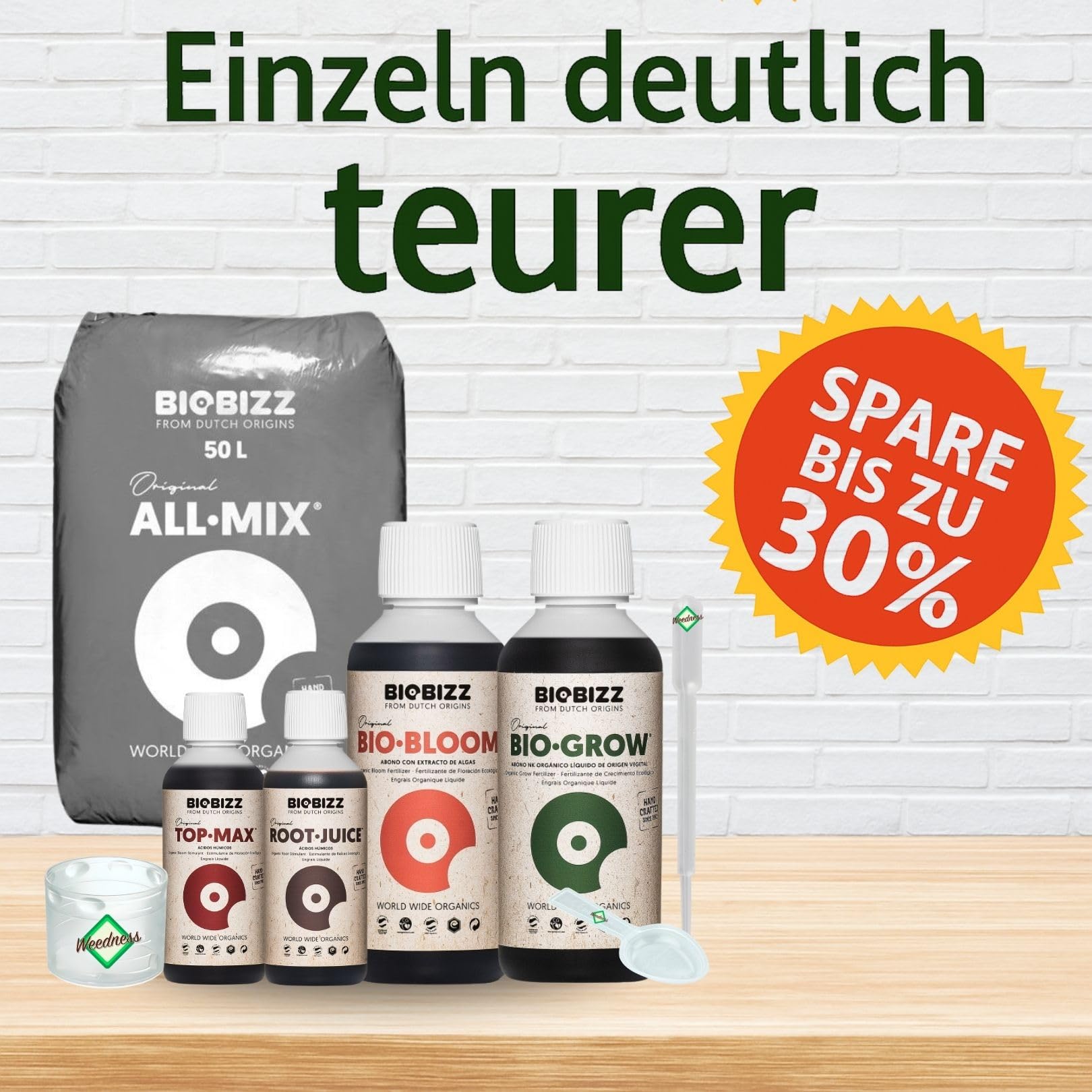 Weedness BioBizz All-Mix 50 L Erdset Medium – Terre organique équilibrée – Culture indoor & outdoor – Croissance optimale