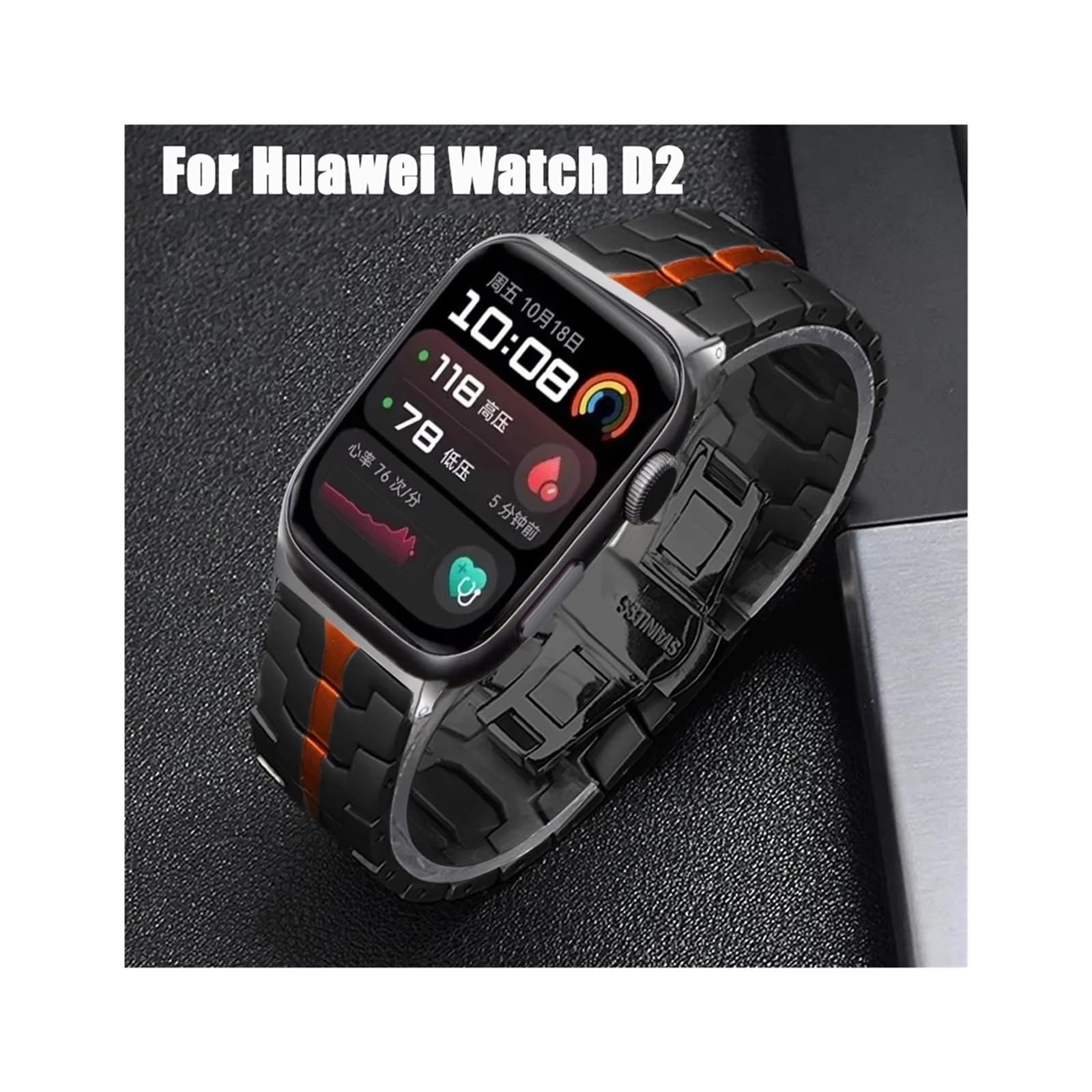 bracelet de montre, Bracelet compatible avec montre, boucle papillon en métal sans espace, bracelet de poignet