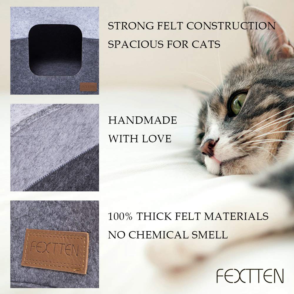 Buy FEXTTEN Thick Felt Cat Cube Cave for IKEA Shelf Easy Travel Cat