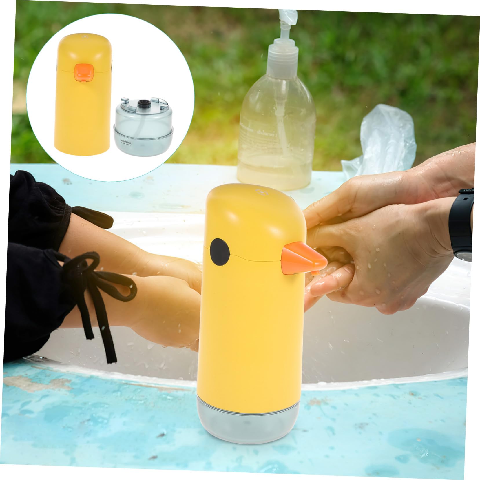 Dispenser Automatico per Sapone Liquido Giallo 220ml Ipx6