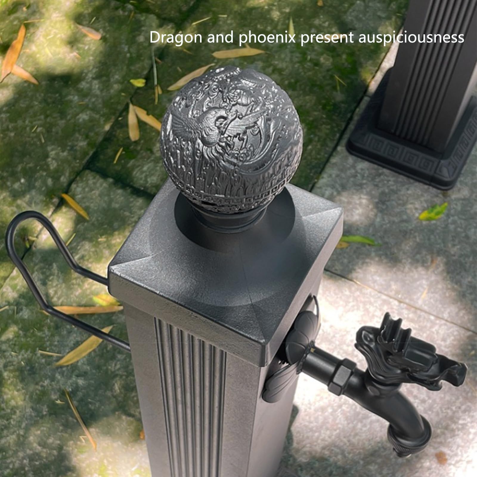 XBTGS Colonna d'acqua per esterni in acciaio inox resistente con rubinetto, soluzione di approvvigionamento idrico verticale antigelo per cortili, patii e spazi esterni, A-114c, A-114 cm/44,8 pollici