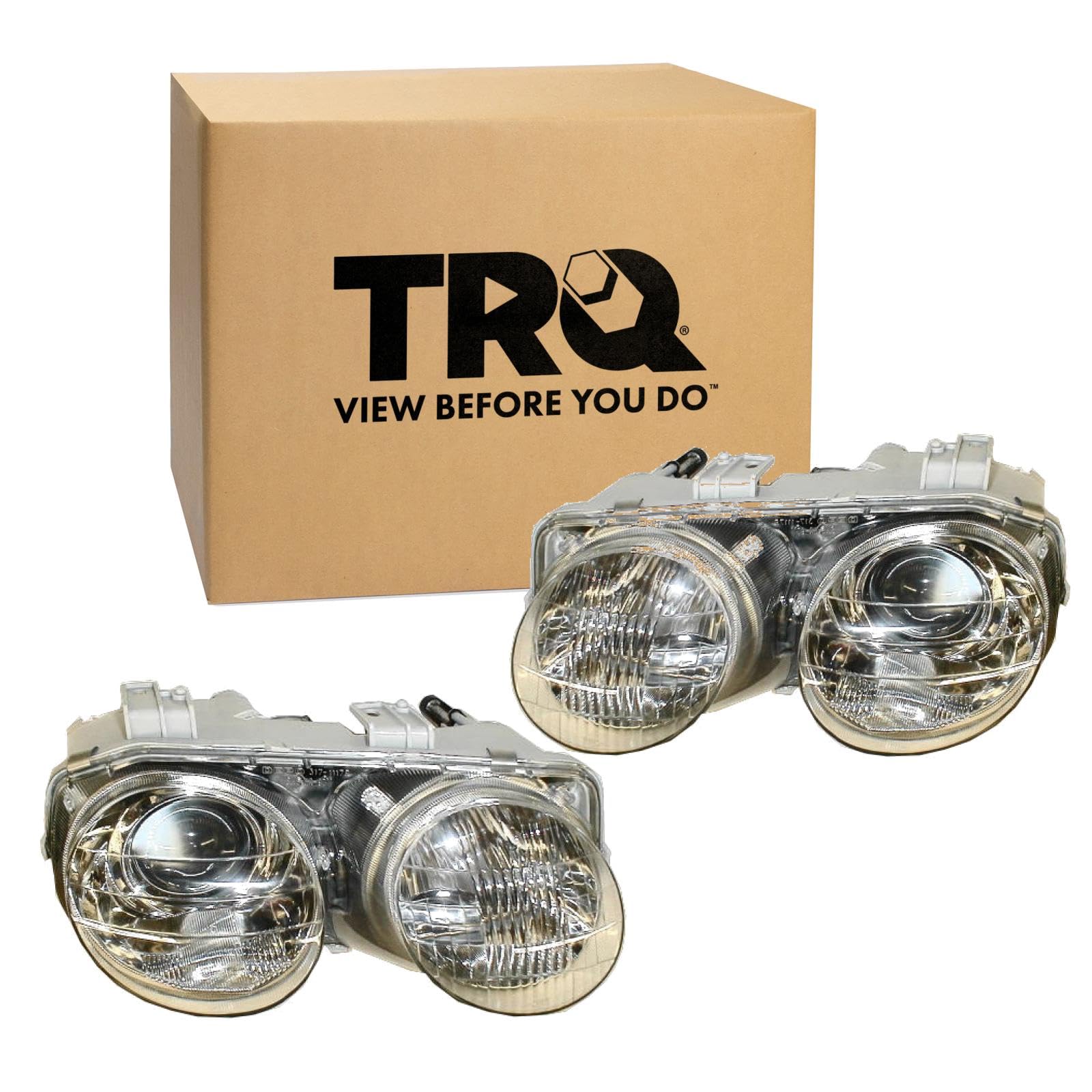 TRQ 2 Piece Headlight Assembly Set Driver &amp; Passenger Side